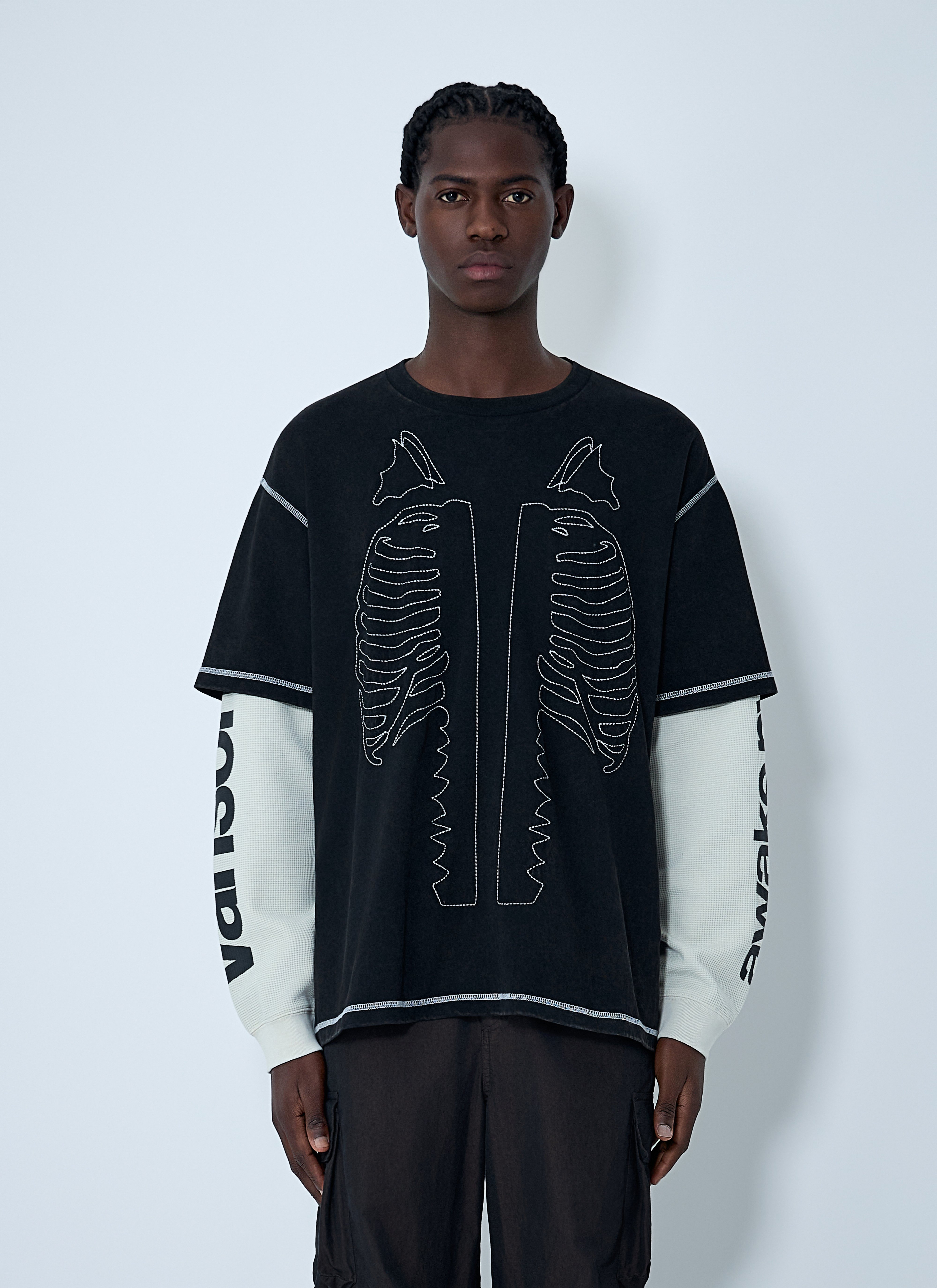 Awake NY Men's' Vanson Bones Waffle T-Shirt in Black | LN-CC®