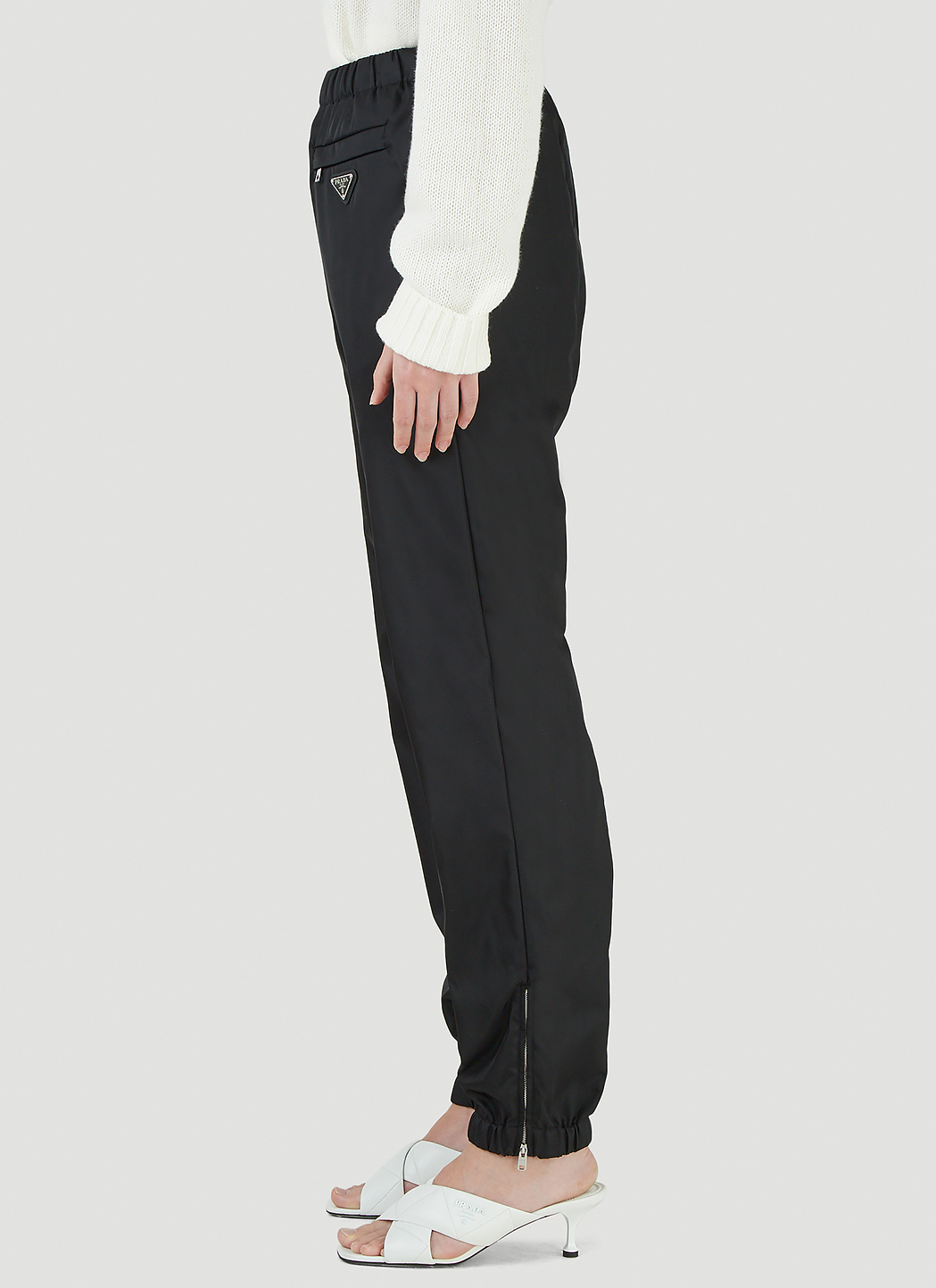 Prada Women's ReNylon Track Pants in Black LNCC