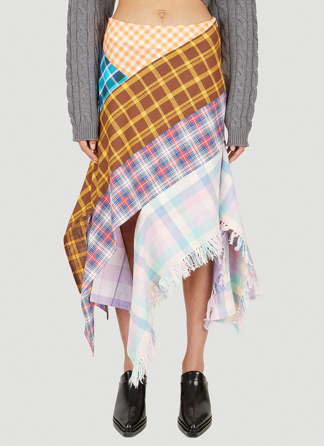 Asymmetric Patchwork Skirt