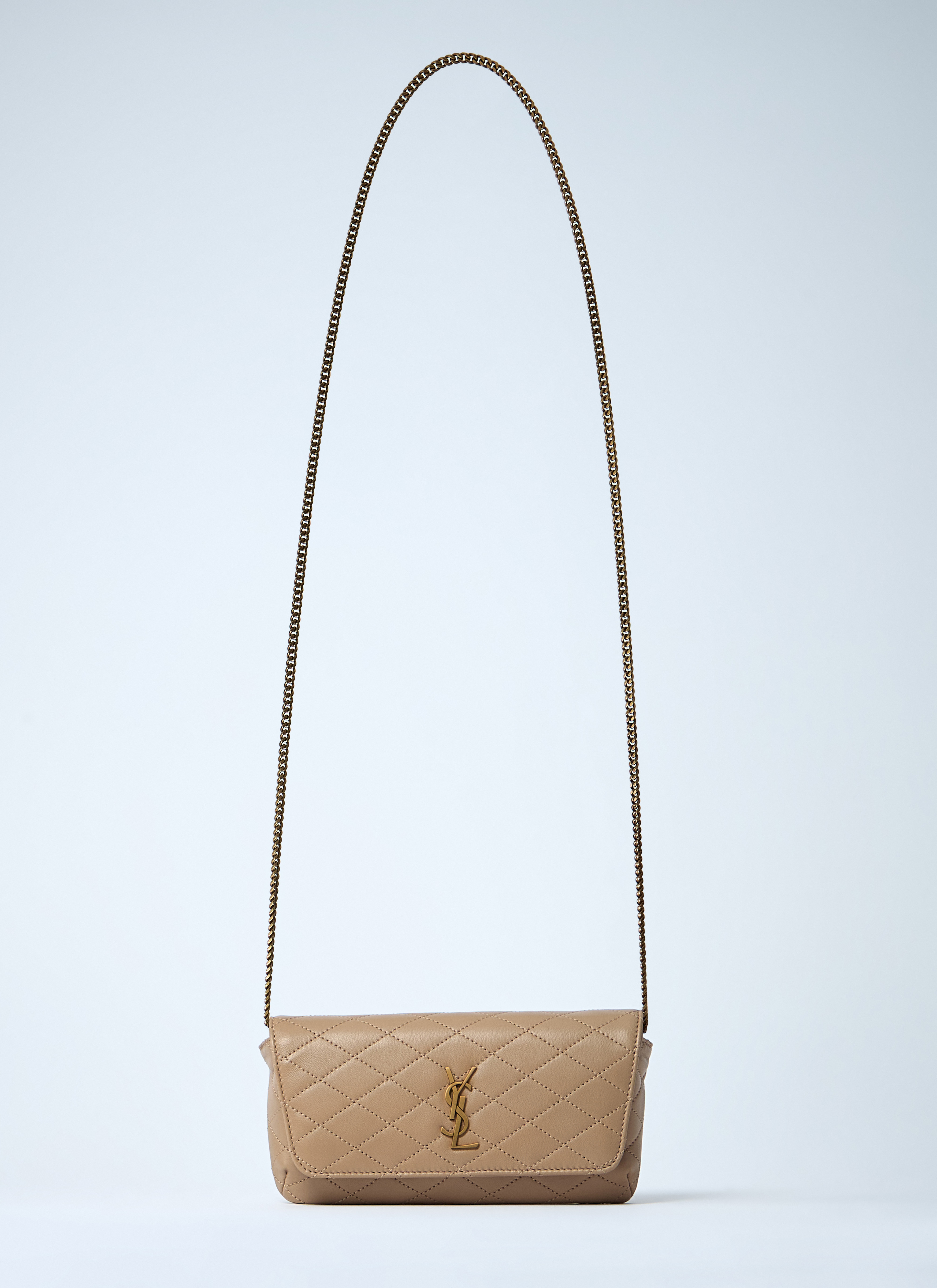 Saint Laurent Women's' Gaby Chain Phone Holder in Beige | LN-CC® Saint Laurent Women's' Gaby Chain Phone Holder in Beige | LN-CC®