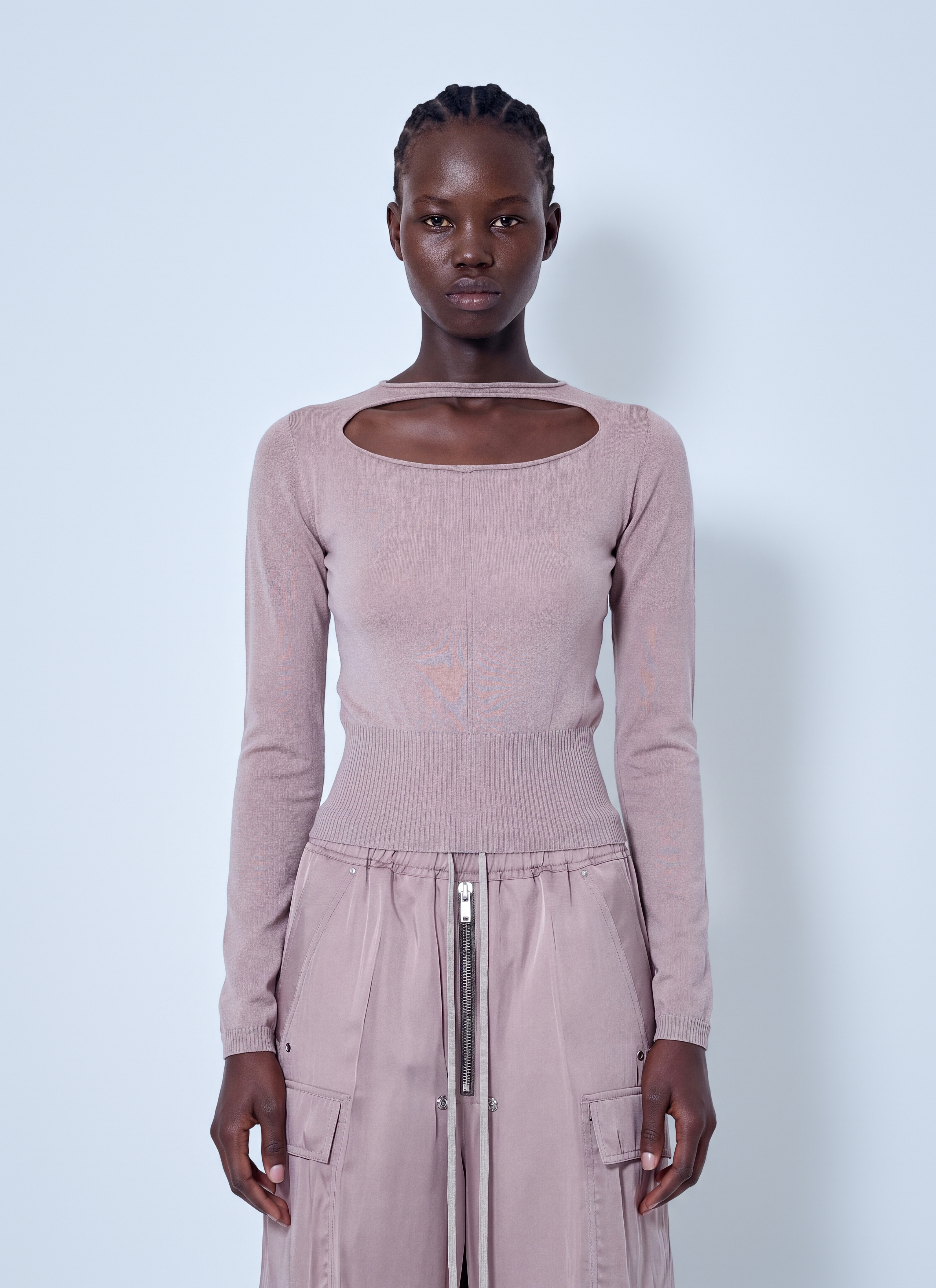 Rick Owens Rick Owens Slashed Cropped Pull Top