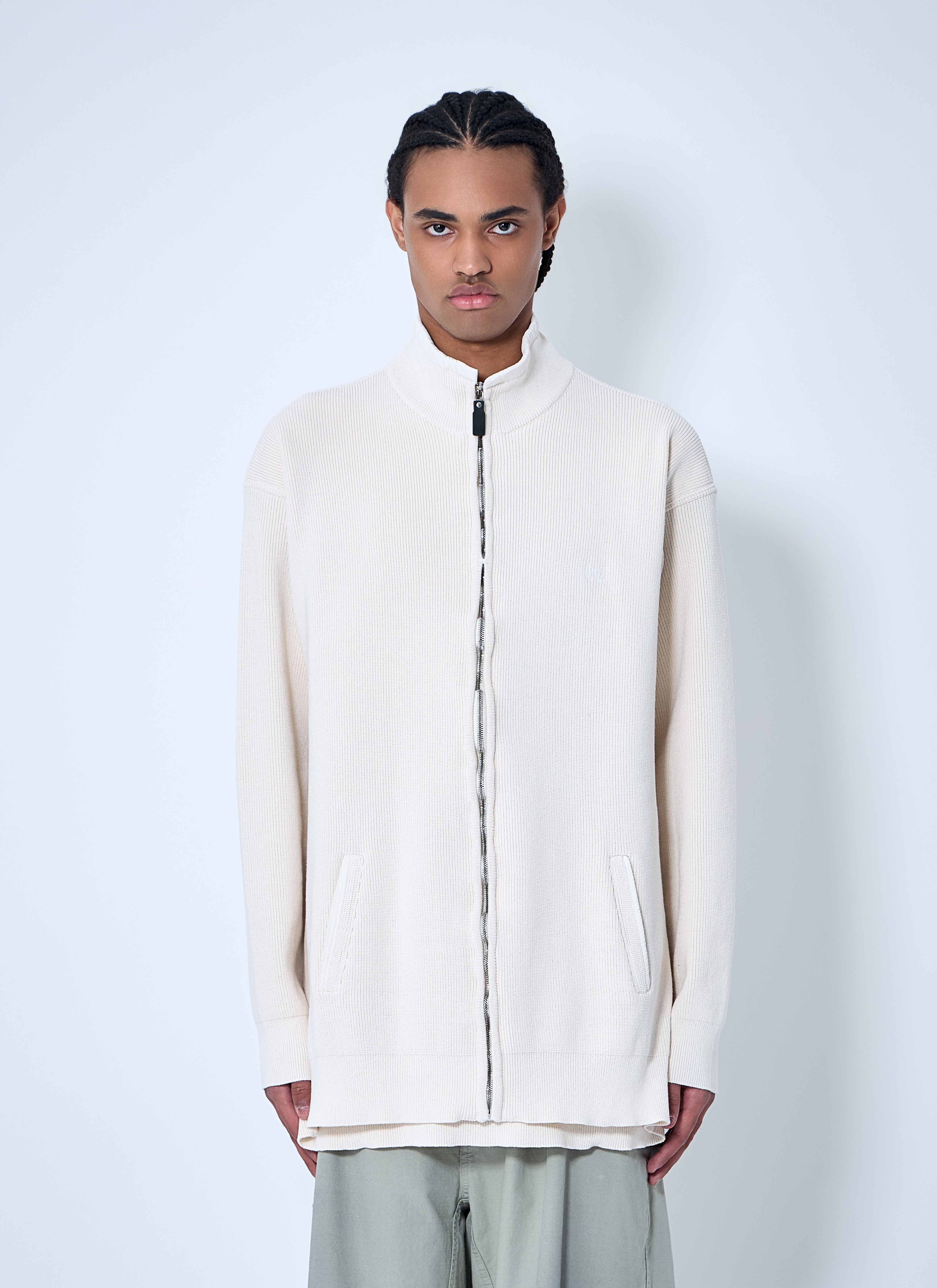 Balenciaga Men's' Interwined Zip-Up Sweater in White | LN-CC®