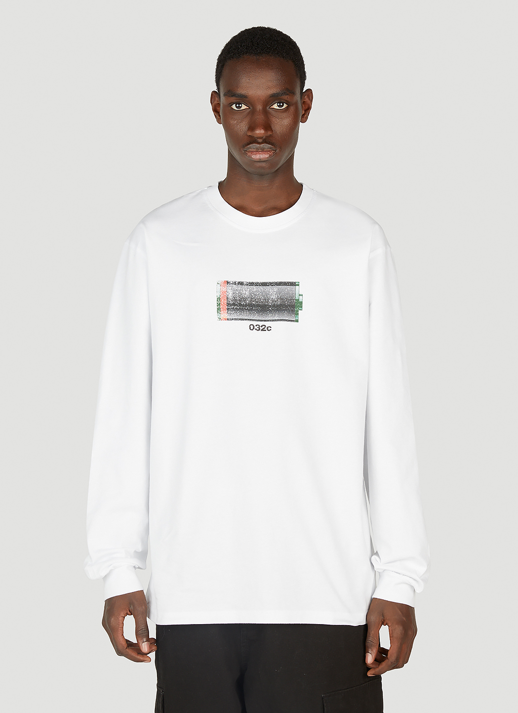 032C Low Battery T-Shirt in White | LN-CC
