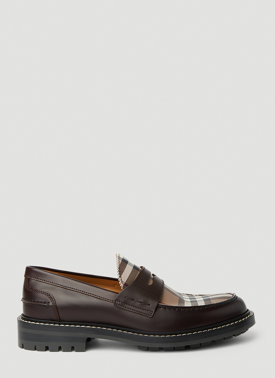 Check Panel Loafers