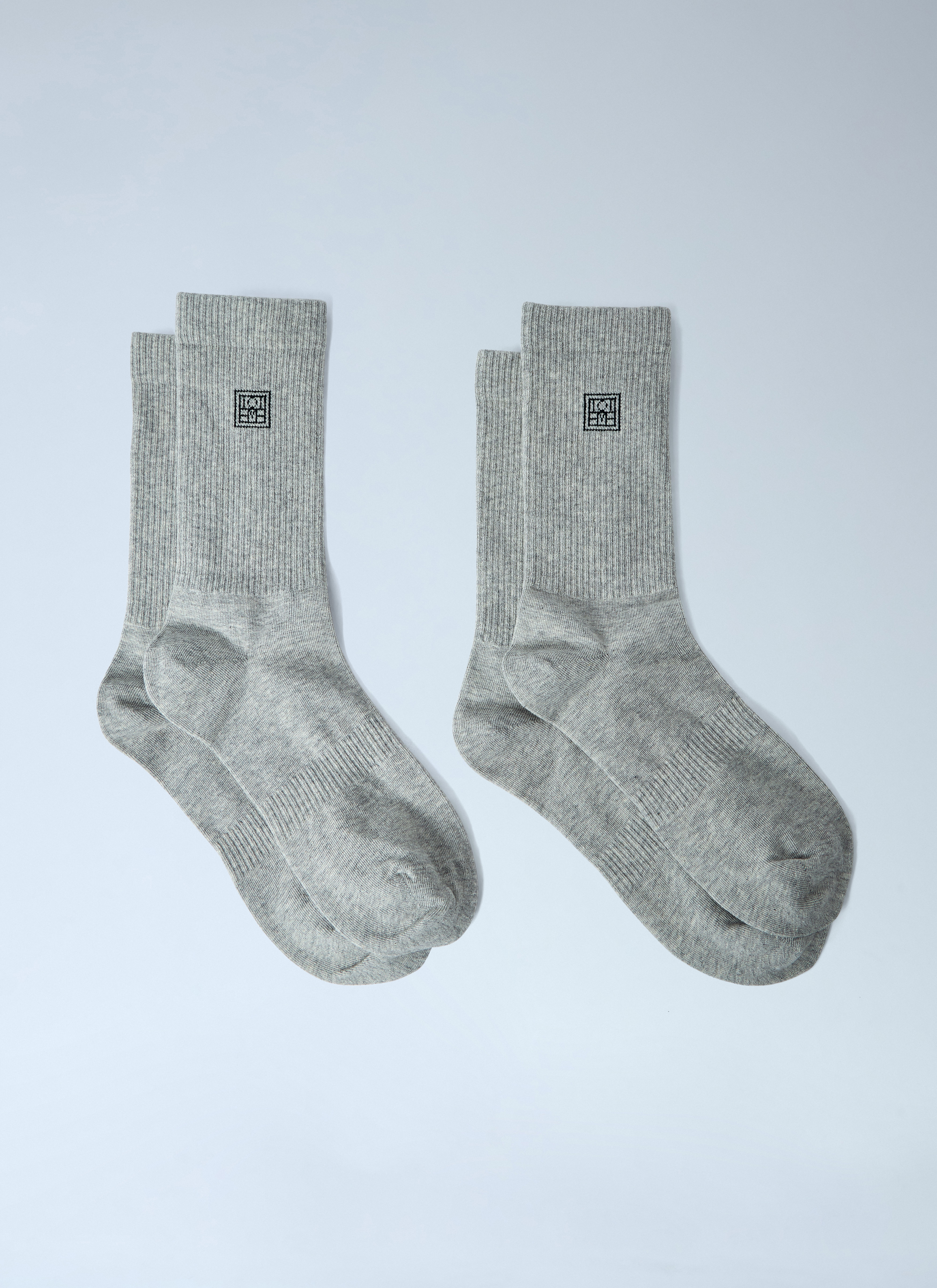 Toteme Women's Light Grey Signature Monogram Cotton Socks - Woman Socks Eu 39 - 41