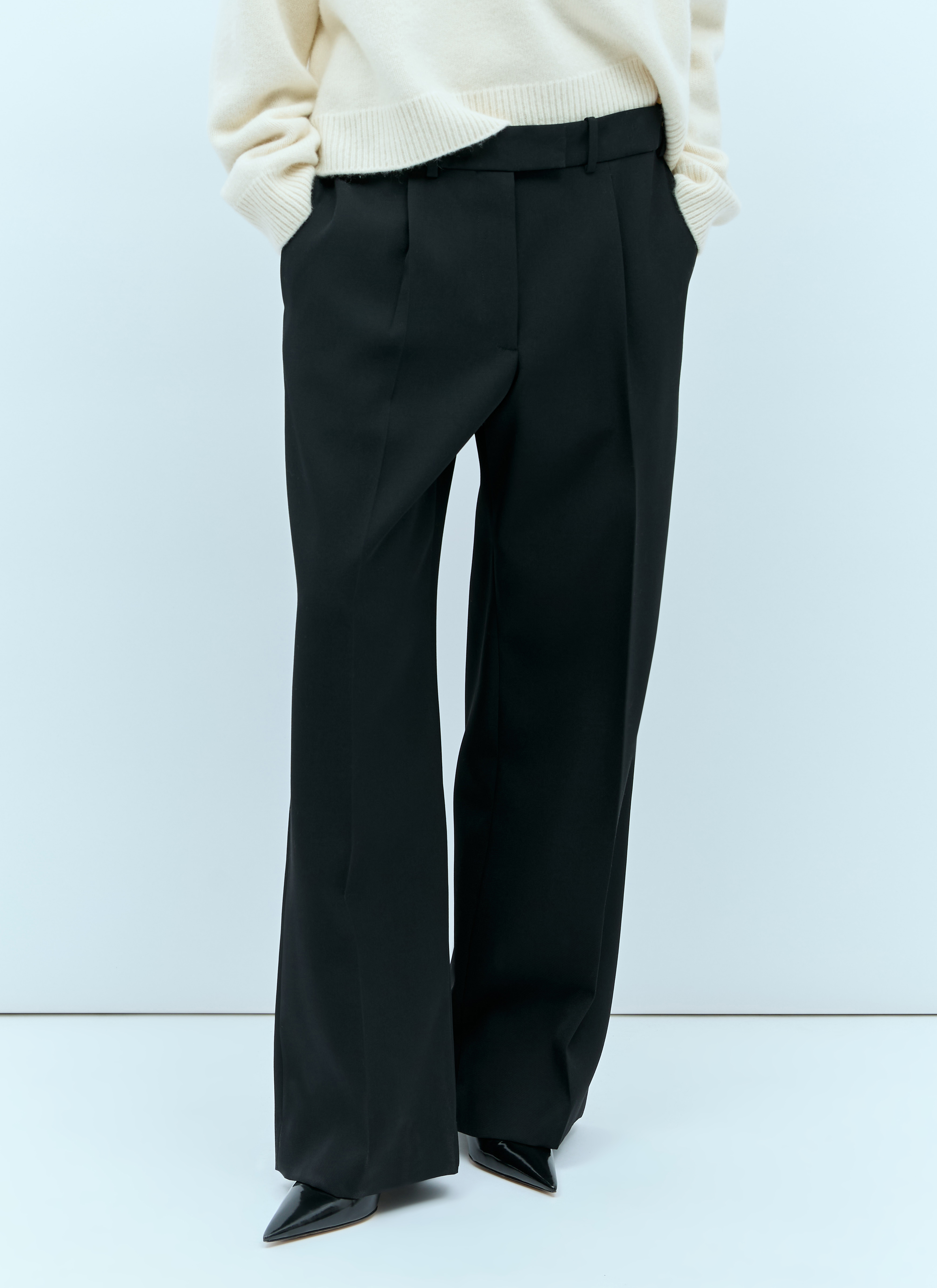 Shop The Row Roan Wool Straight-Leg Trousers | Saks Fifth Avenue