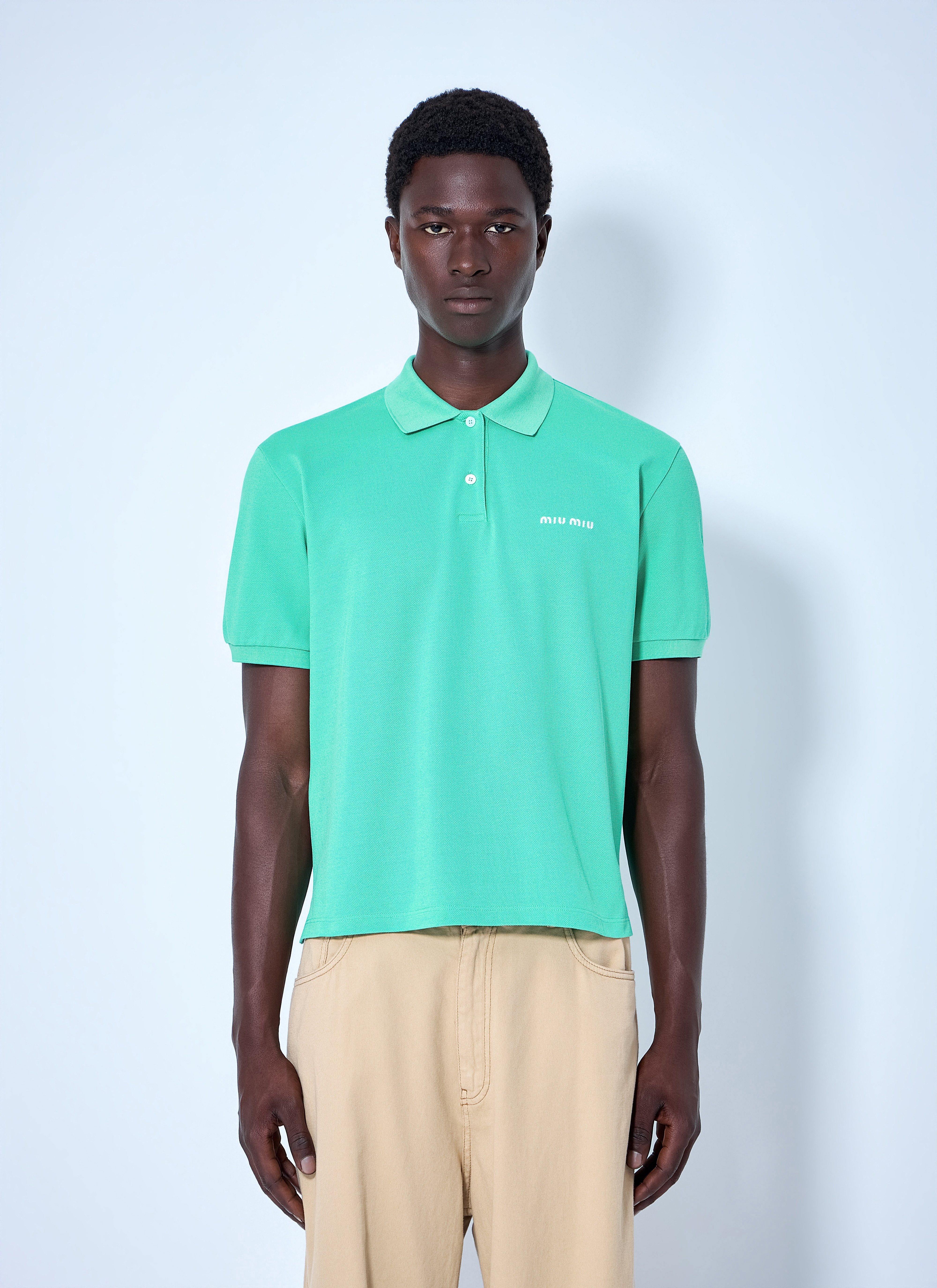 Miu Miu Miu Miu Cotton Piqué Polo Shirt