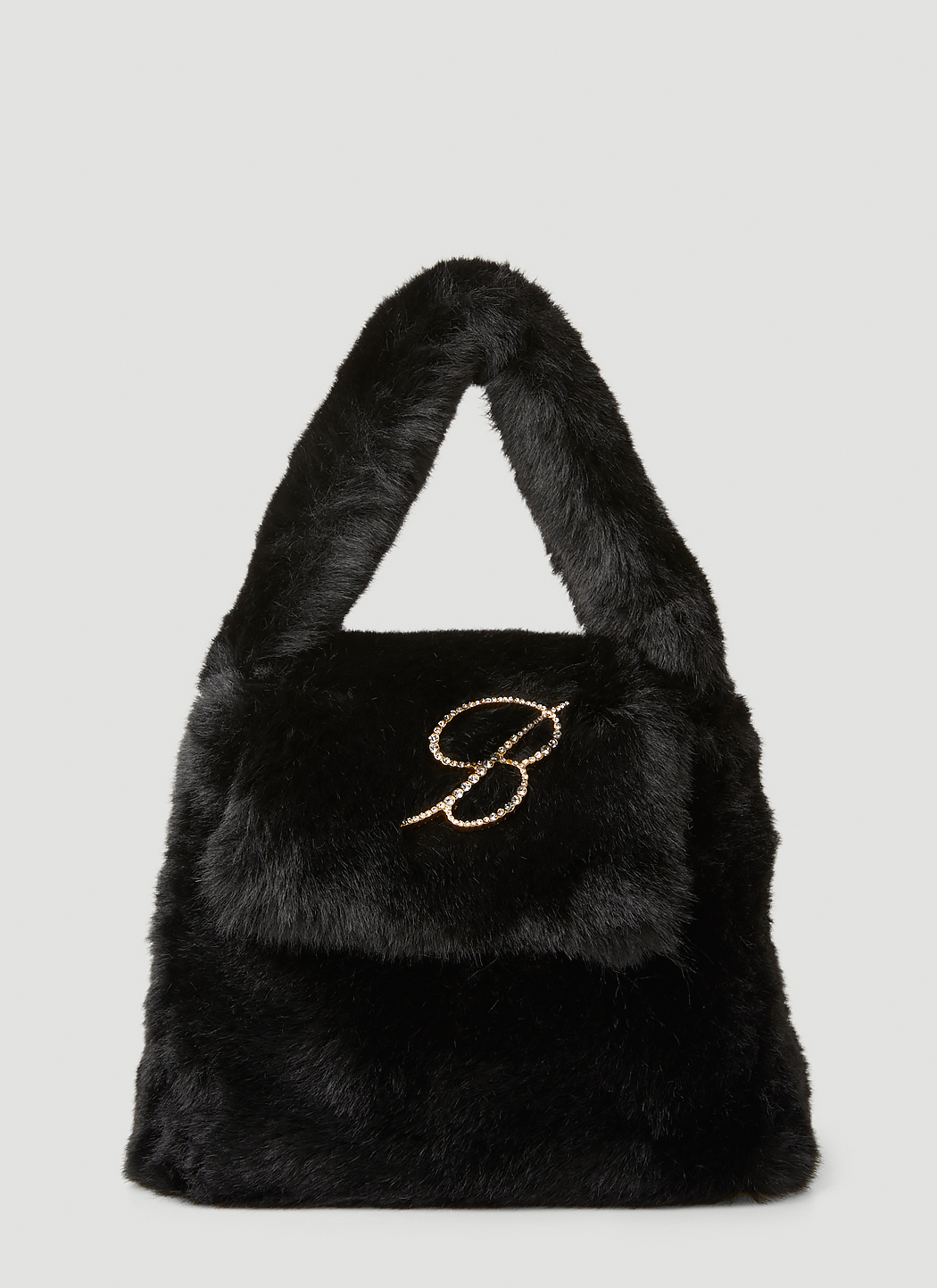 Crystal B Faux Fur Handbag