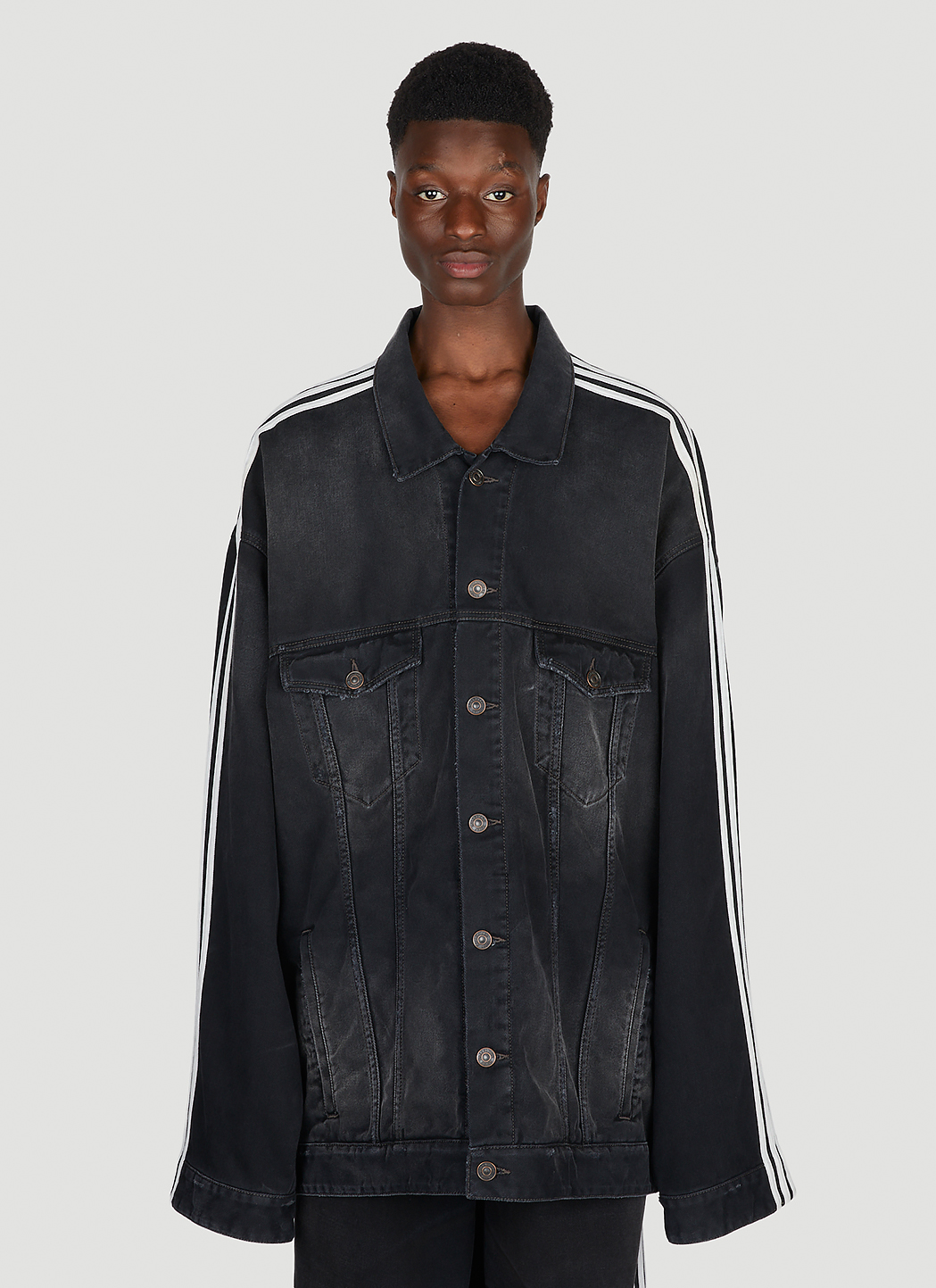 Balenciaga Political logo denim jacket  Harvey Nichols