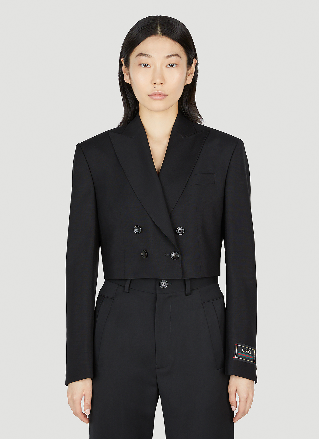 Cropped Double Breasted Blazer