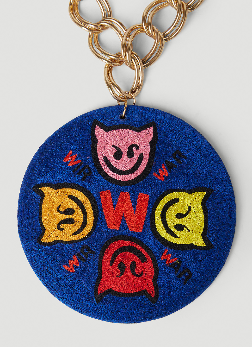 Walter Van Beirendonck Oversized Logo-Plaque Chain Necklace