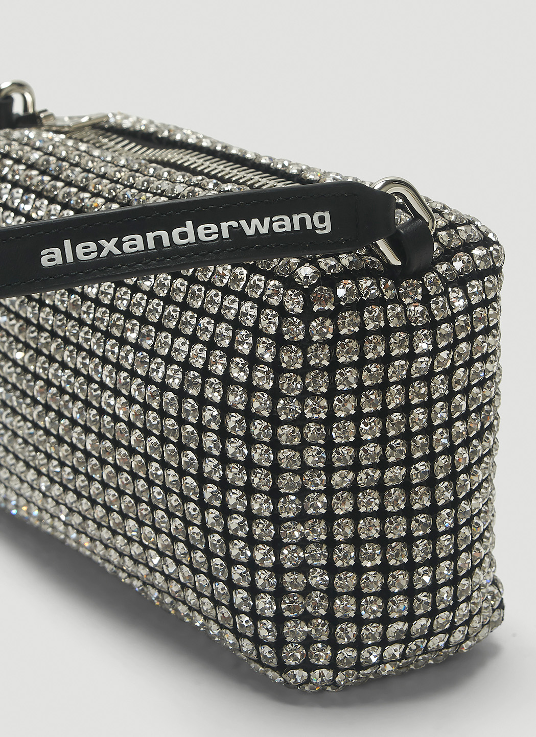 Alexander Wang Women's Wangloc Rhinestone Medium Handbag in Silver | LN-CC