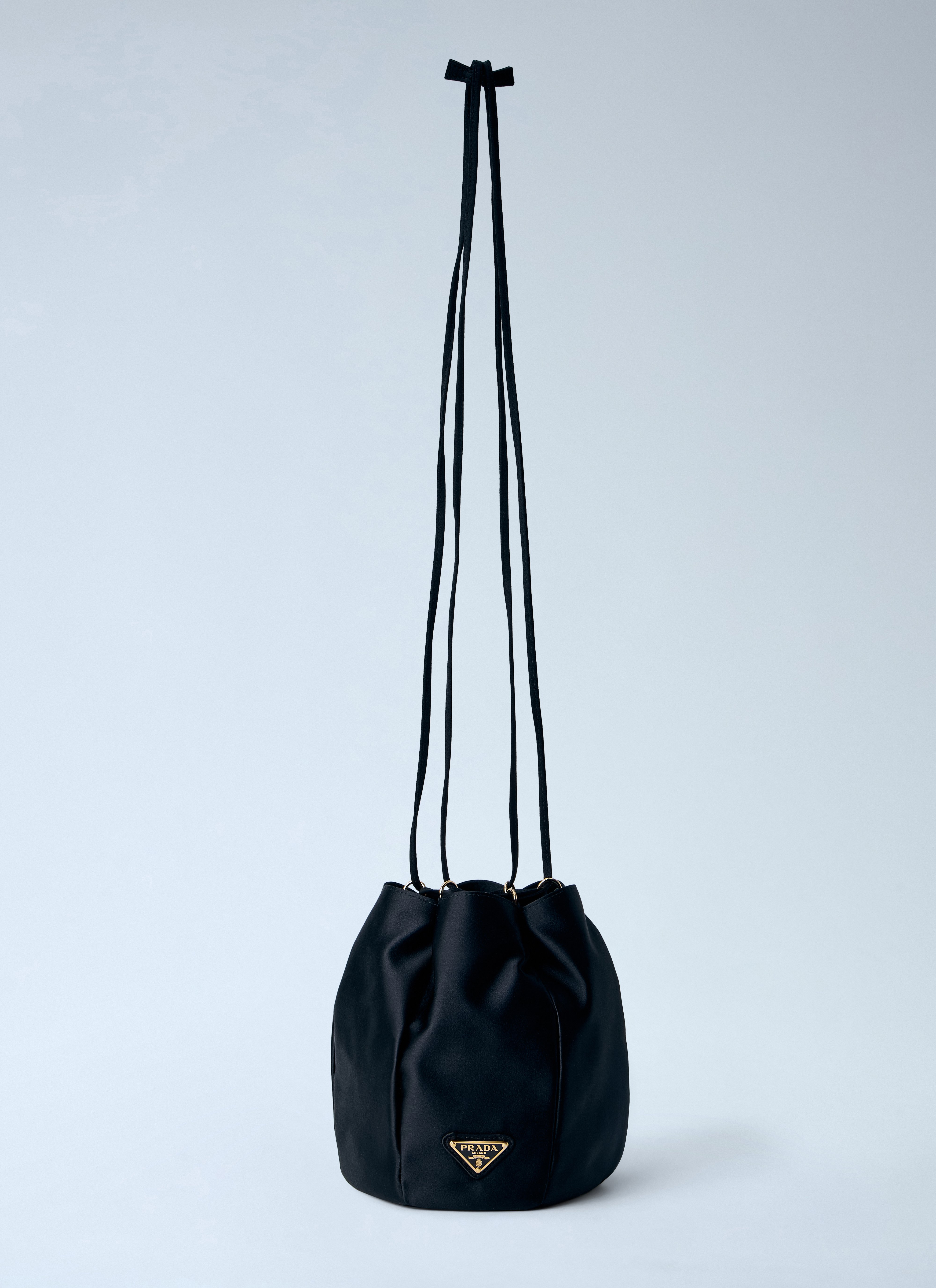 Prada Women's' Satin Mini Bucket Bag in Black | LN-CC®