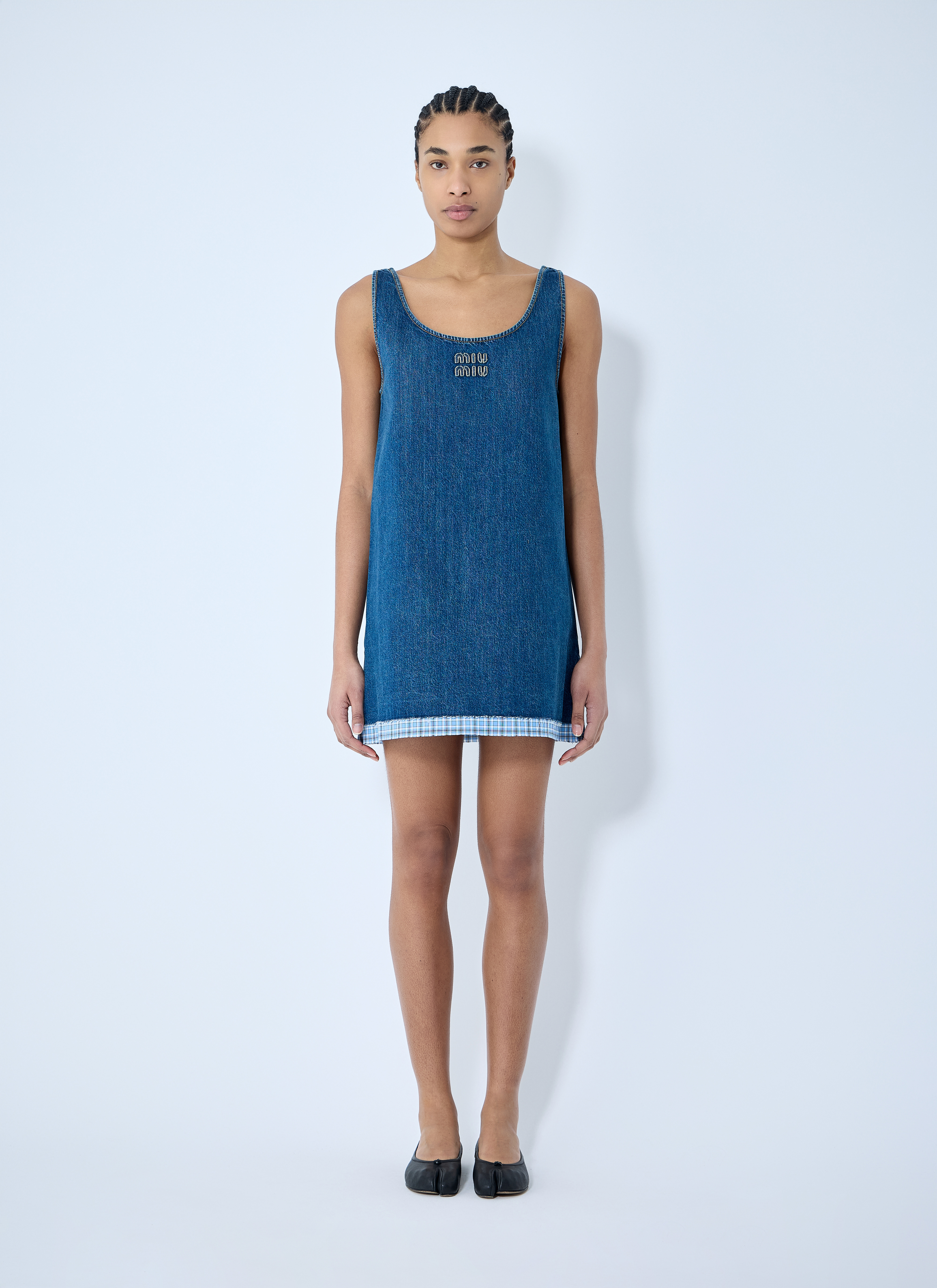 【関税無・国内発】 MIU MIU / Denim Dress / デニムワンピース Miu Miu Denim Mini Dress | Blue | FARFETCH