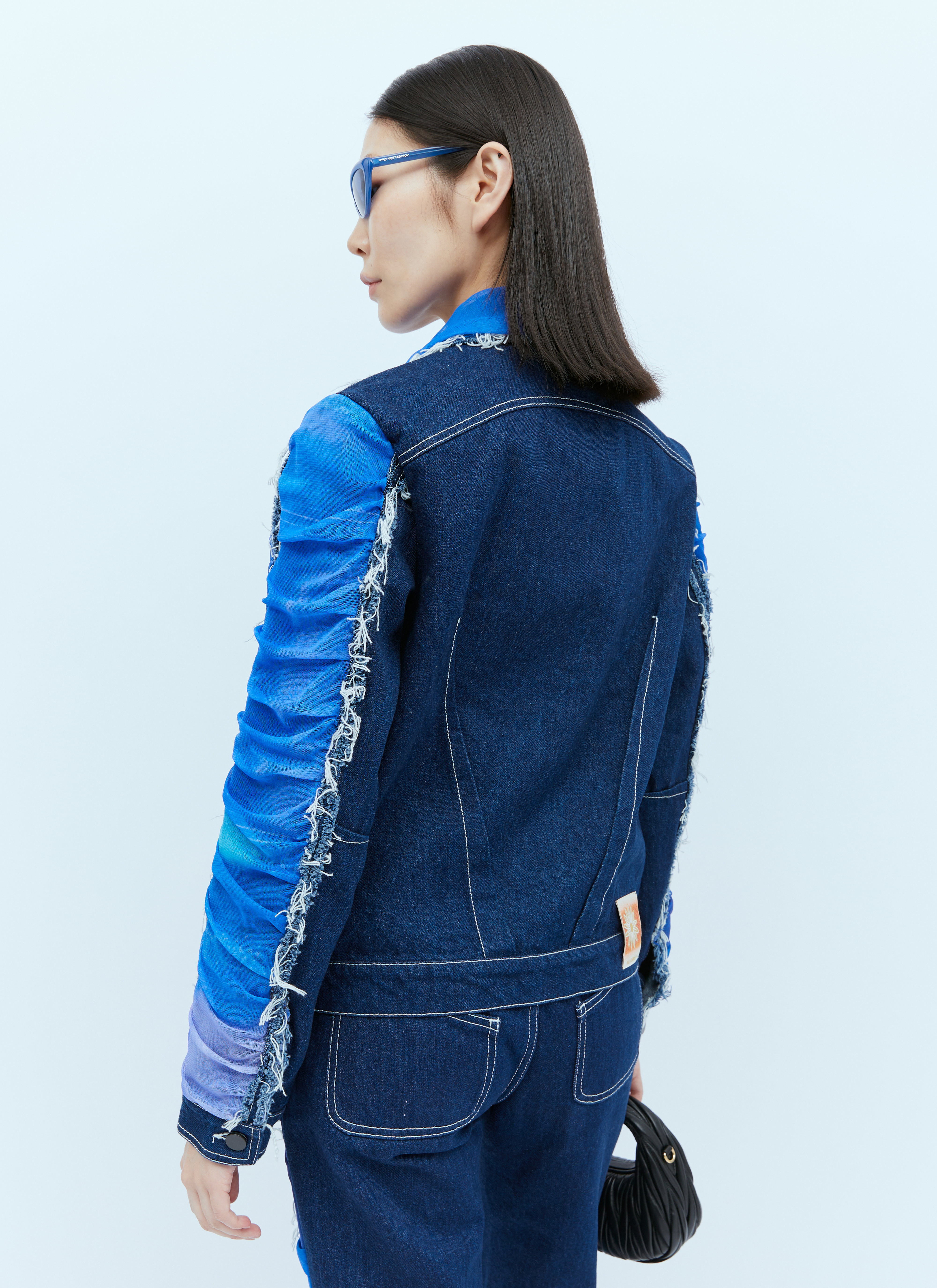 Paula Canovas Del Vas Mesh Construction Denim Jacket