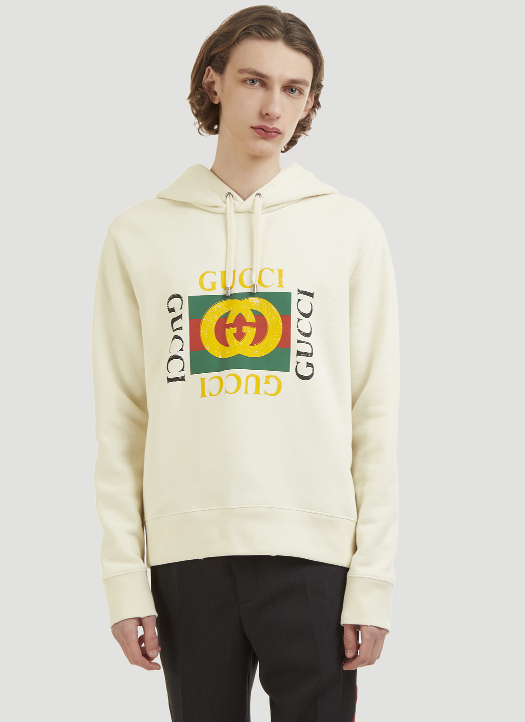Gucci Unisex White Logo Hooded Sweater | LN-CC®
