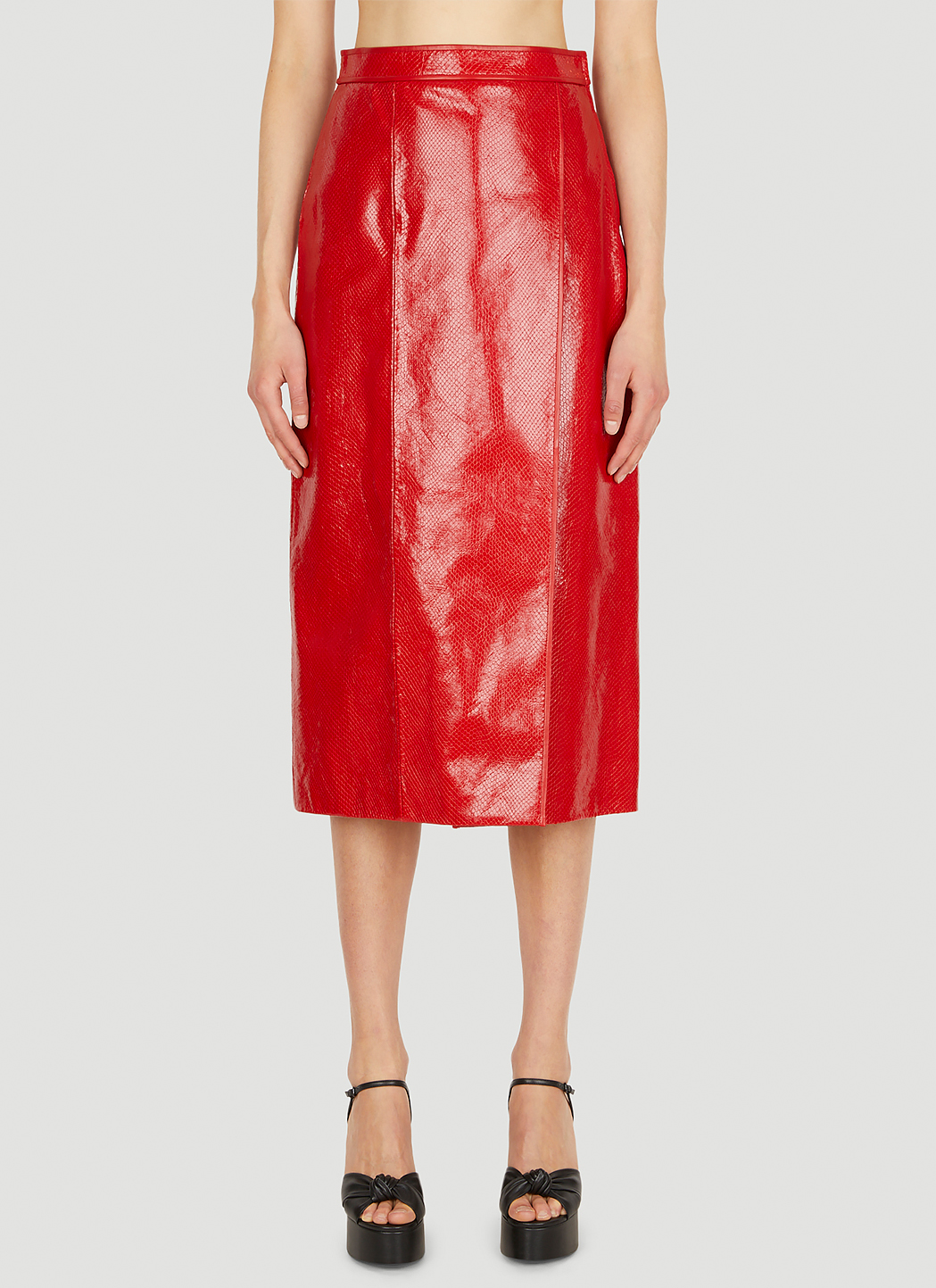Python Print Leather Skirt