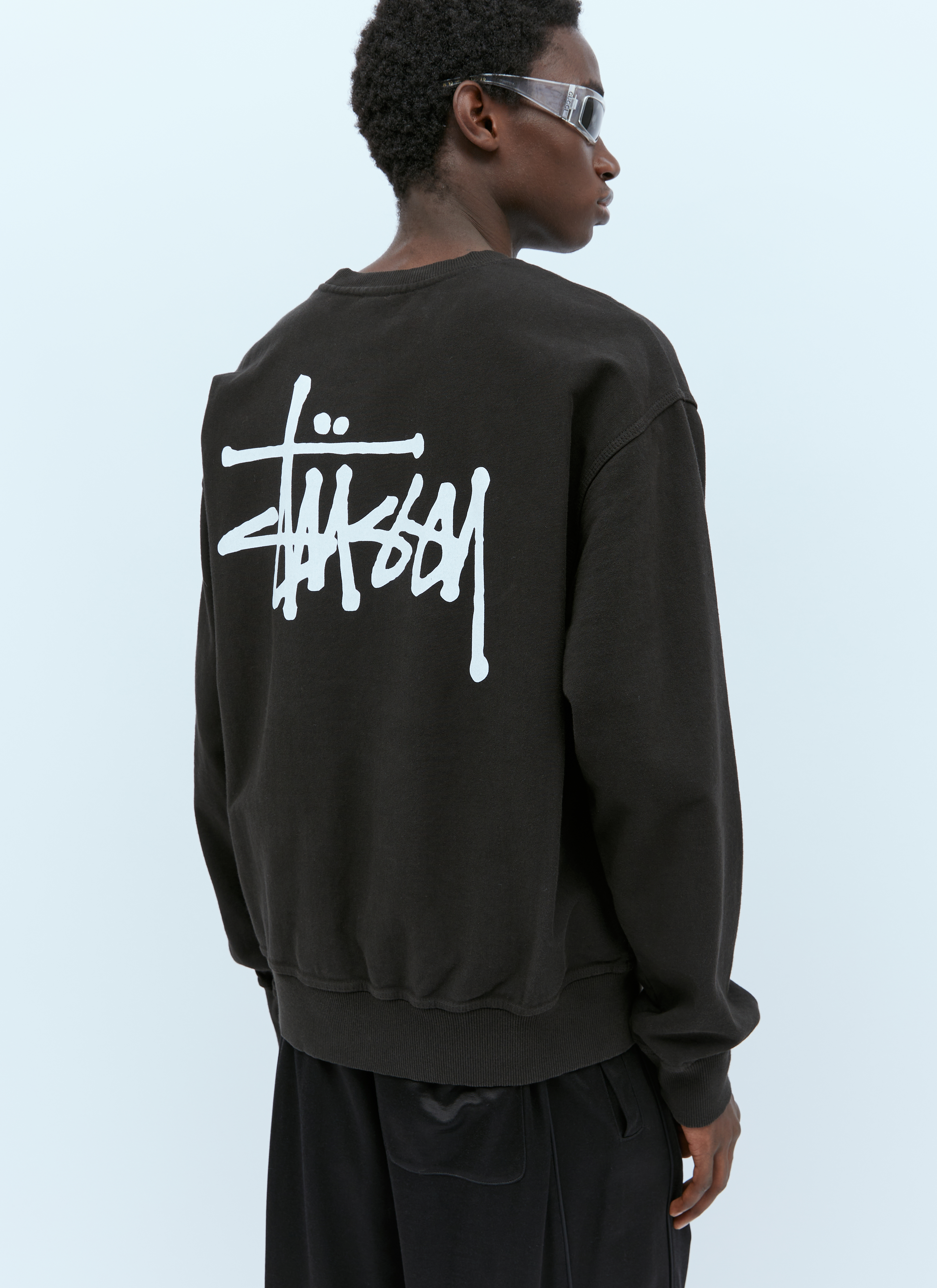 Stüssy Basic Logo Print Sweatshirt in Black | LN-CC®