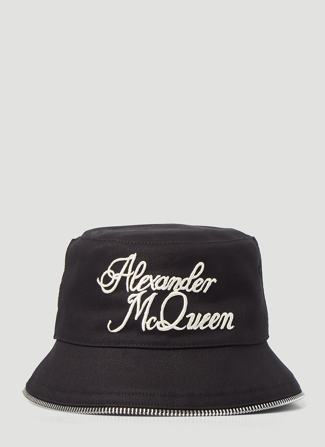 Logo Script Zip Trim Bucket Hat