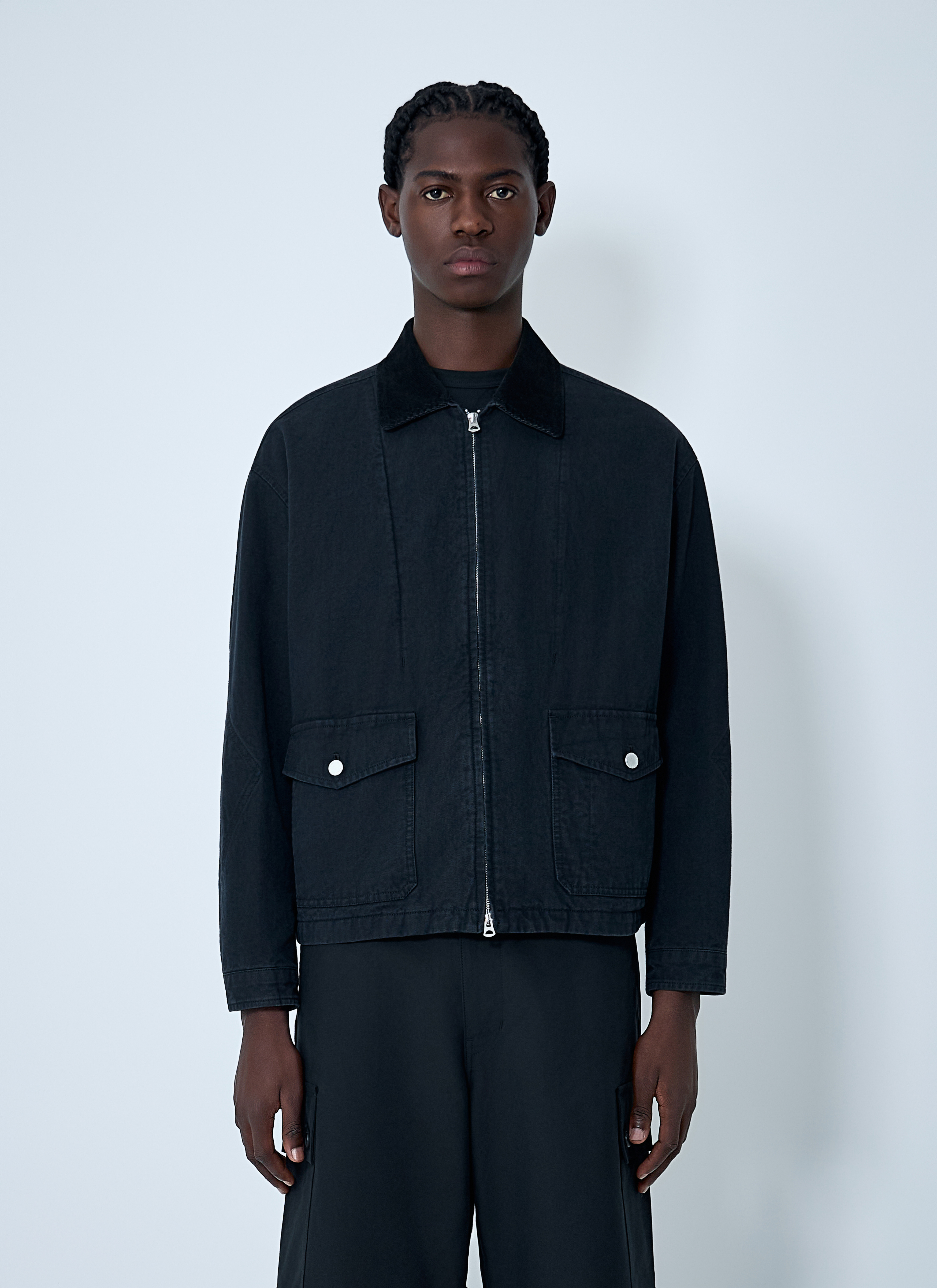 Comme des Garçons Homme Men's' Zip-front Jacket in Cotton Twill in