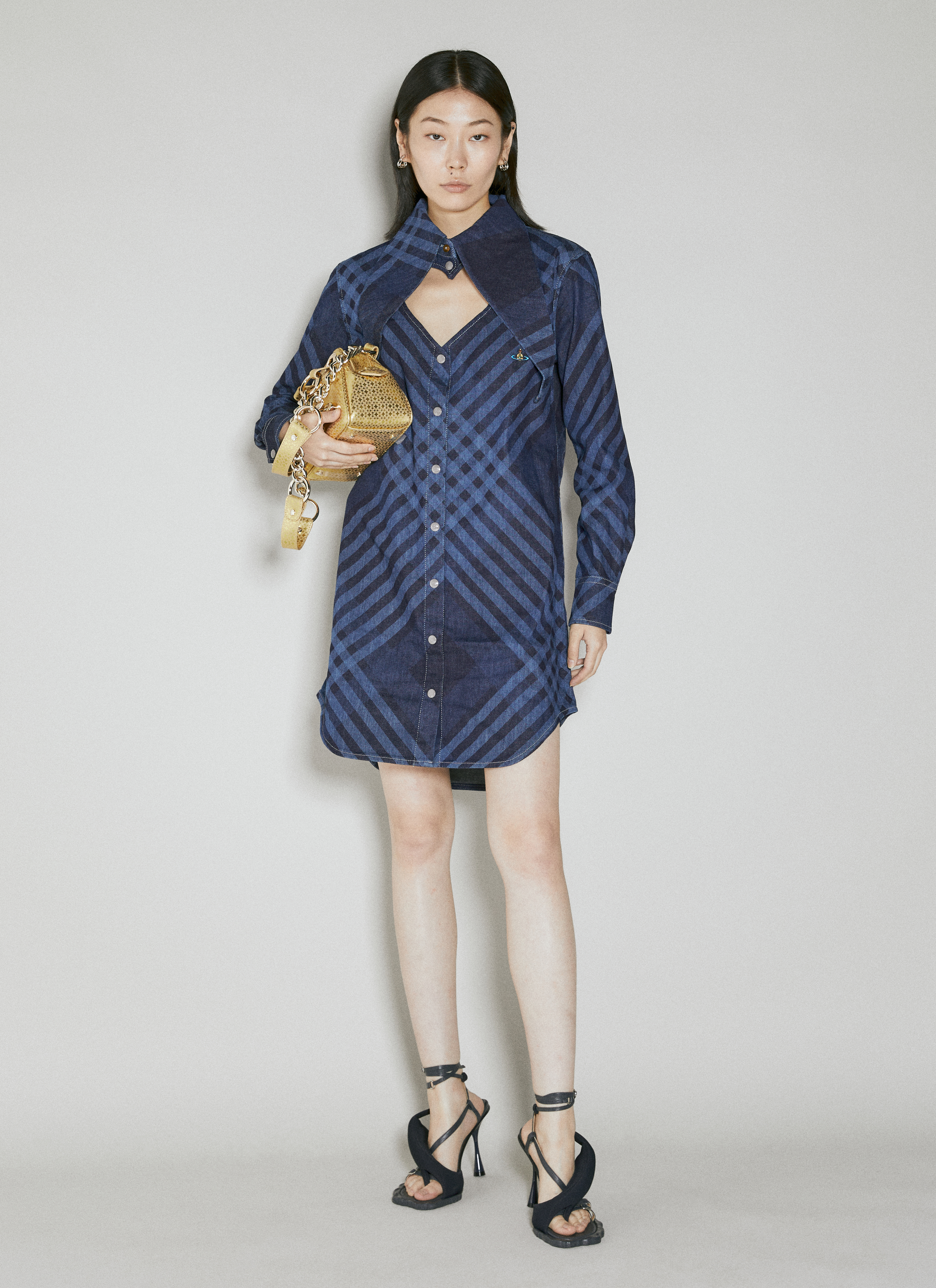 vivienne westwood denim dress Meghan Denim Shirt Dress In Blue