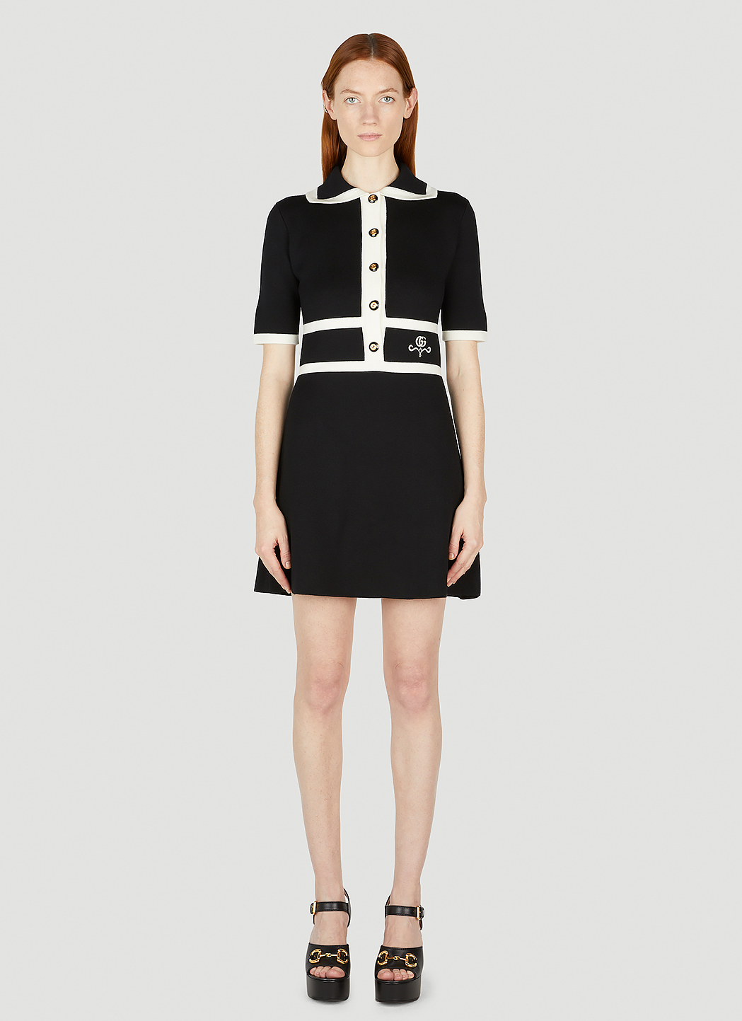 Contrast Trim Mini Dress
