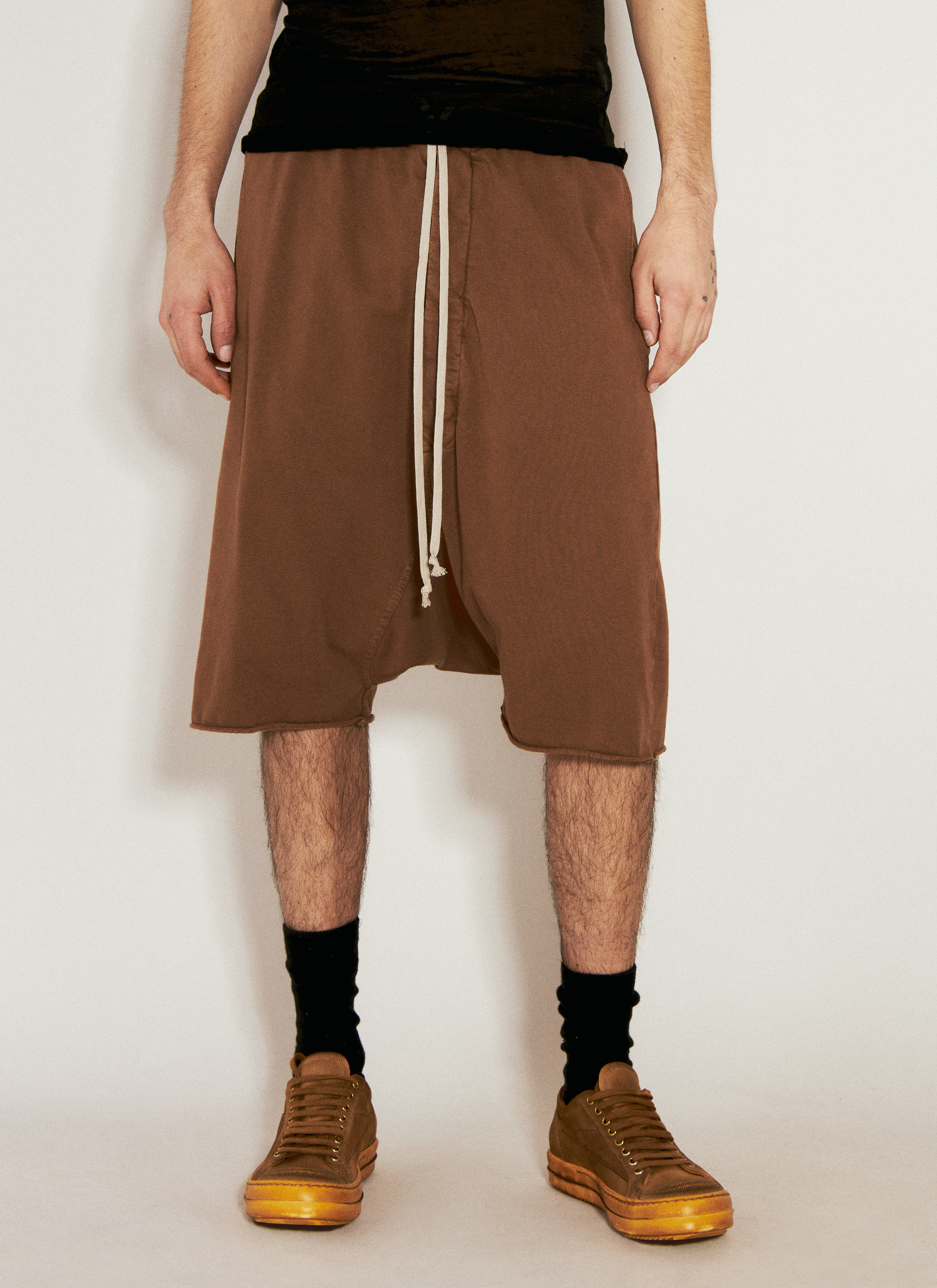 Rick Owens DRKSHDW Men's' Drawstring Pods Shorts in Brown | LN-CC®