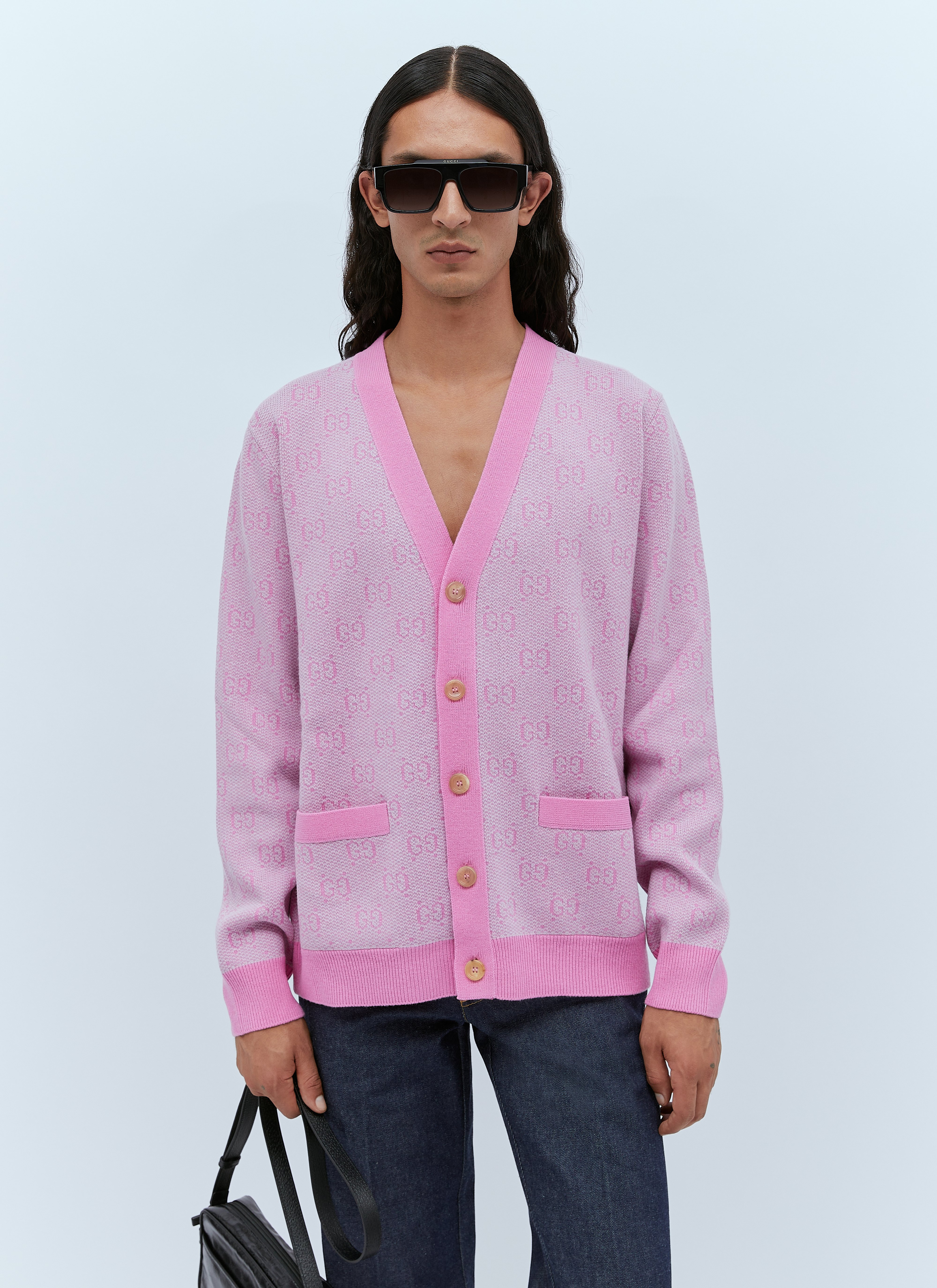 GUCCI ピンク 長袖 カシミヤニットカーディガン guc0154013_pin_00.jpg