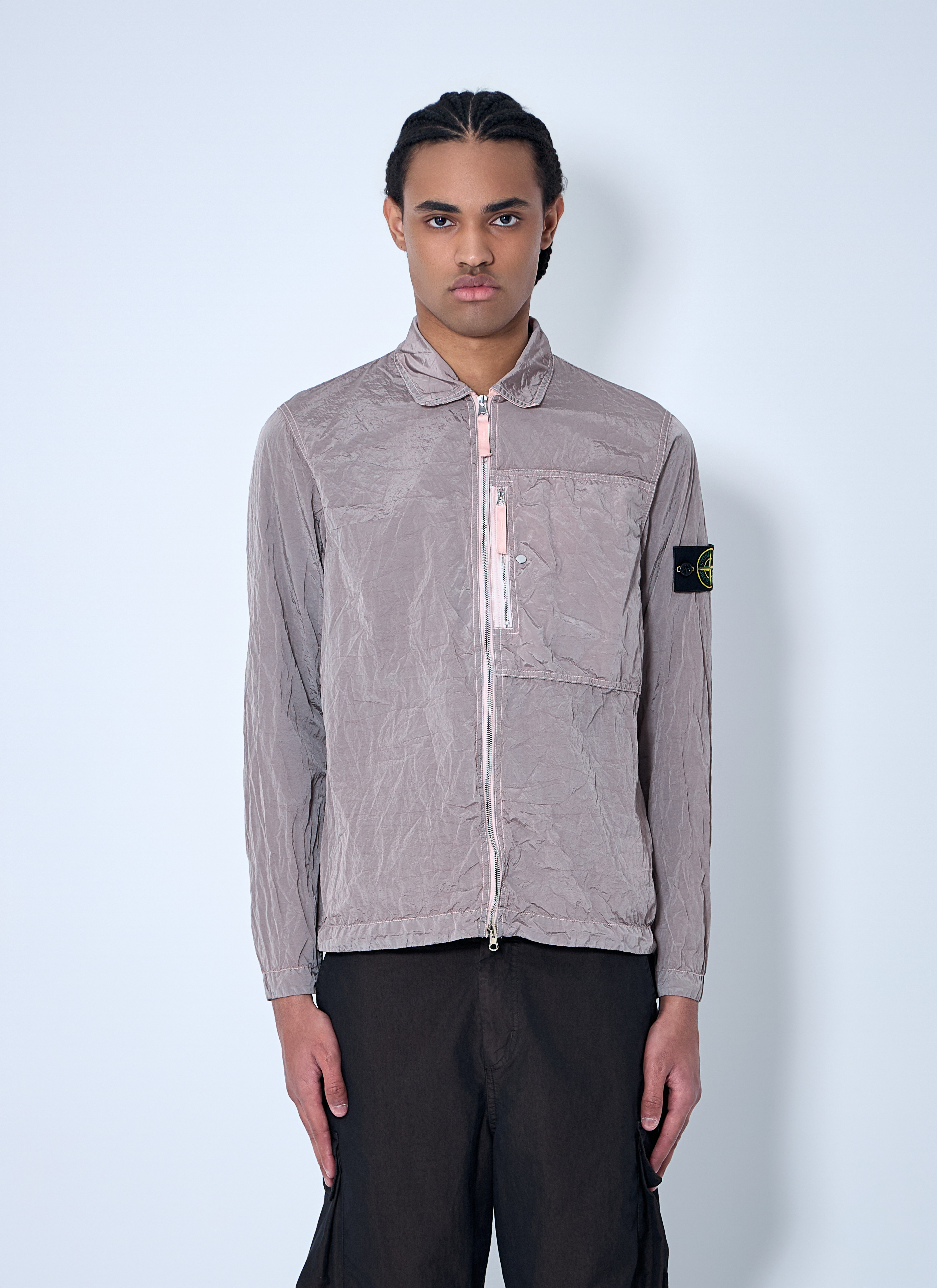 Stone Island Men's' Overshirt In Nylon Metal in Pink | LN-CC®