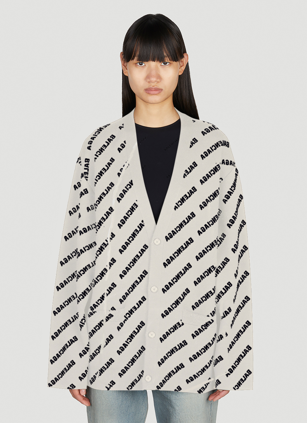 All Over Logo Intarsia Cardigan
