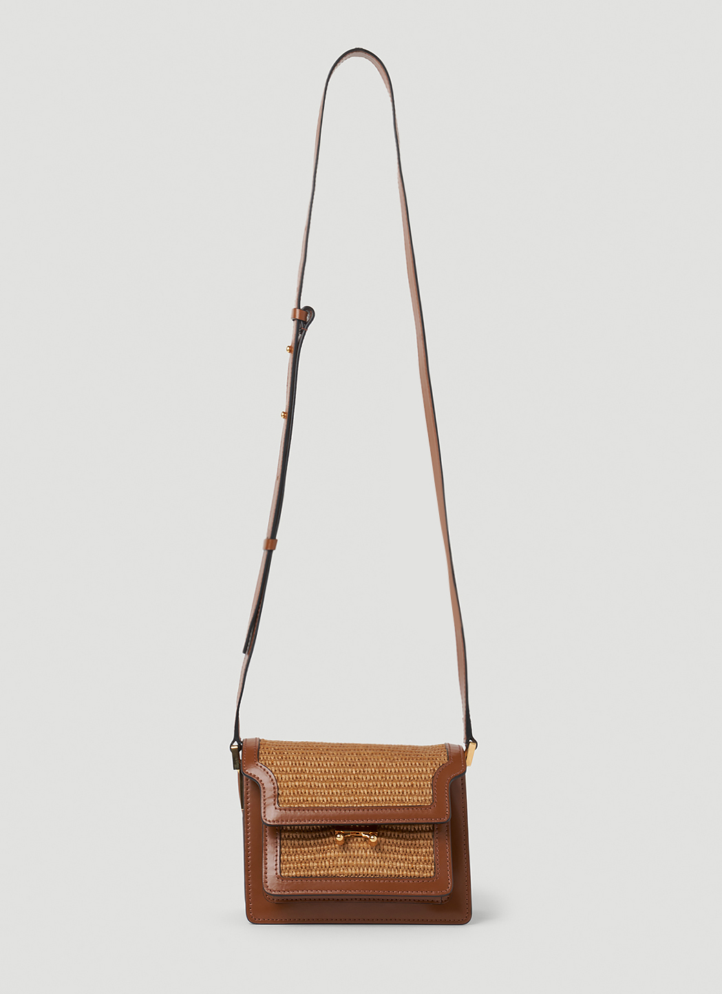 Marni Women's' Raffia Trunk Shoulder Bag in Brown | LN-CC® Marni Women's' Raffia Trunk Shoulder Bag in Brown | LN-CC®