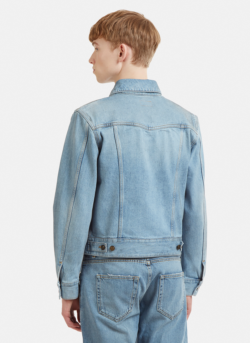 Saint Laurent Dirty Grease Denim Jacket in Blue LNCC