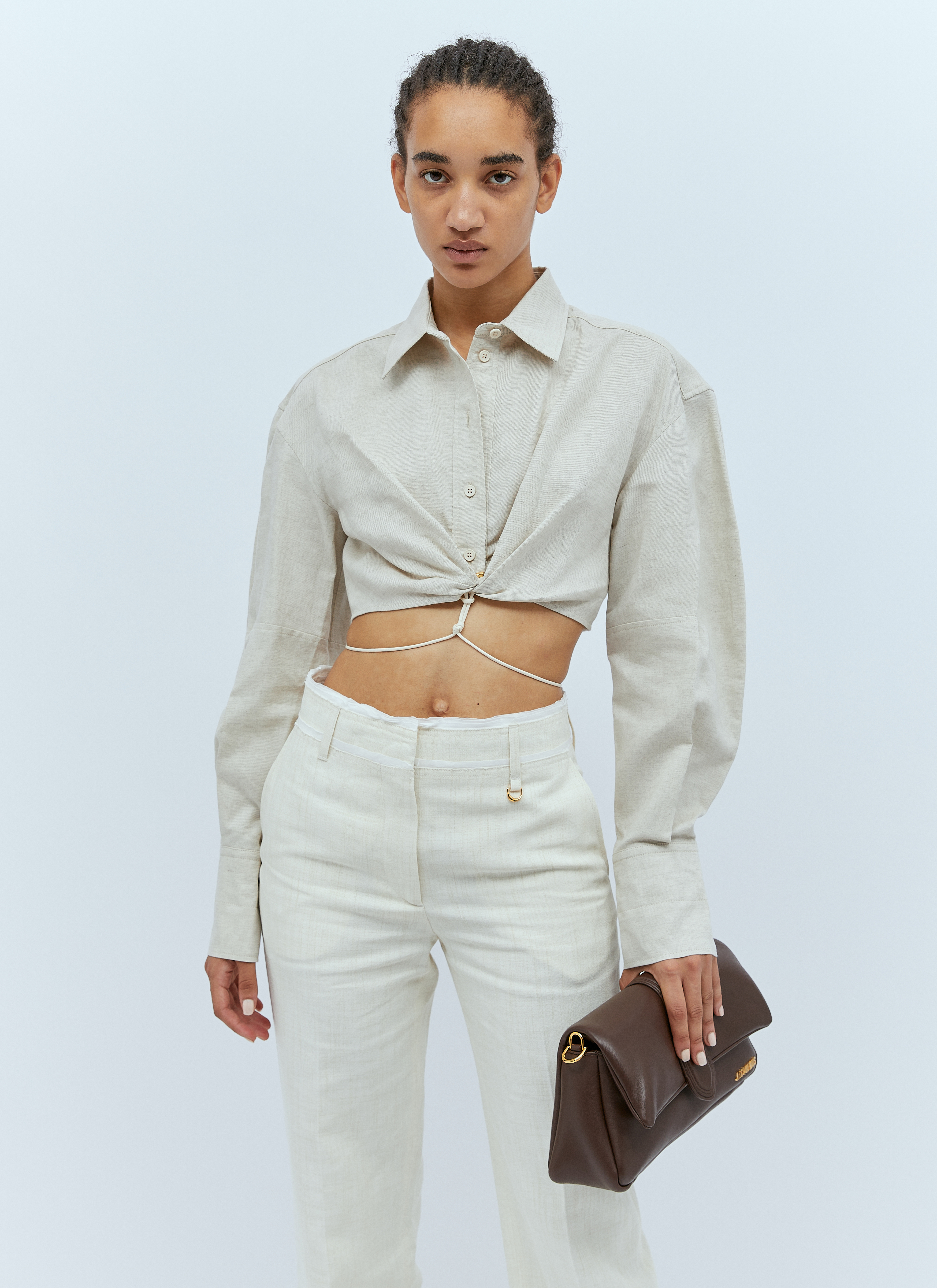 Jacquemus Women's' La Chemise Plidao Shirt in Light Beige | LN-CC®
