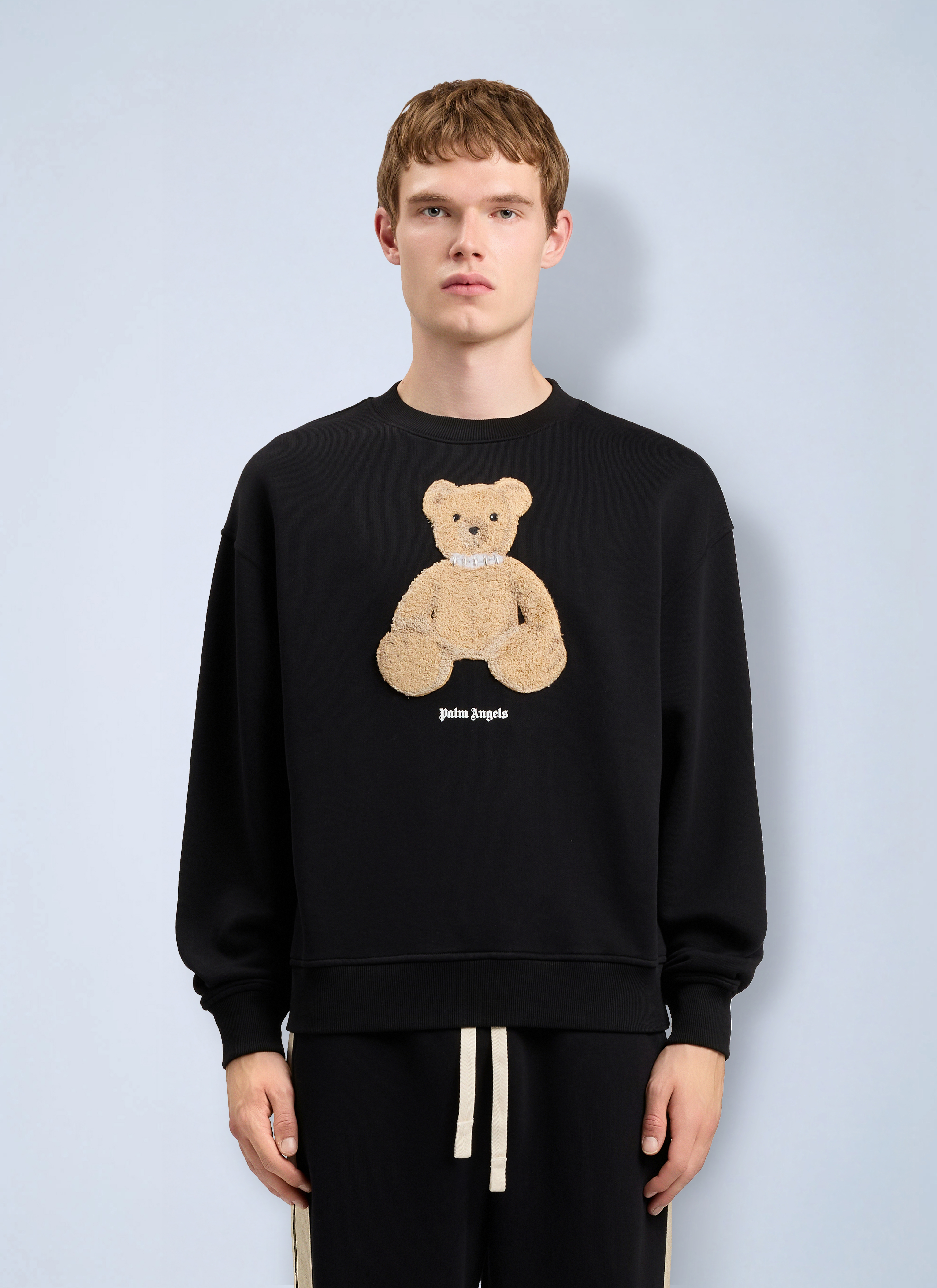 Palm Angels Uomo Nero Bear Sweatshirt - Man Sweatshirts Xl