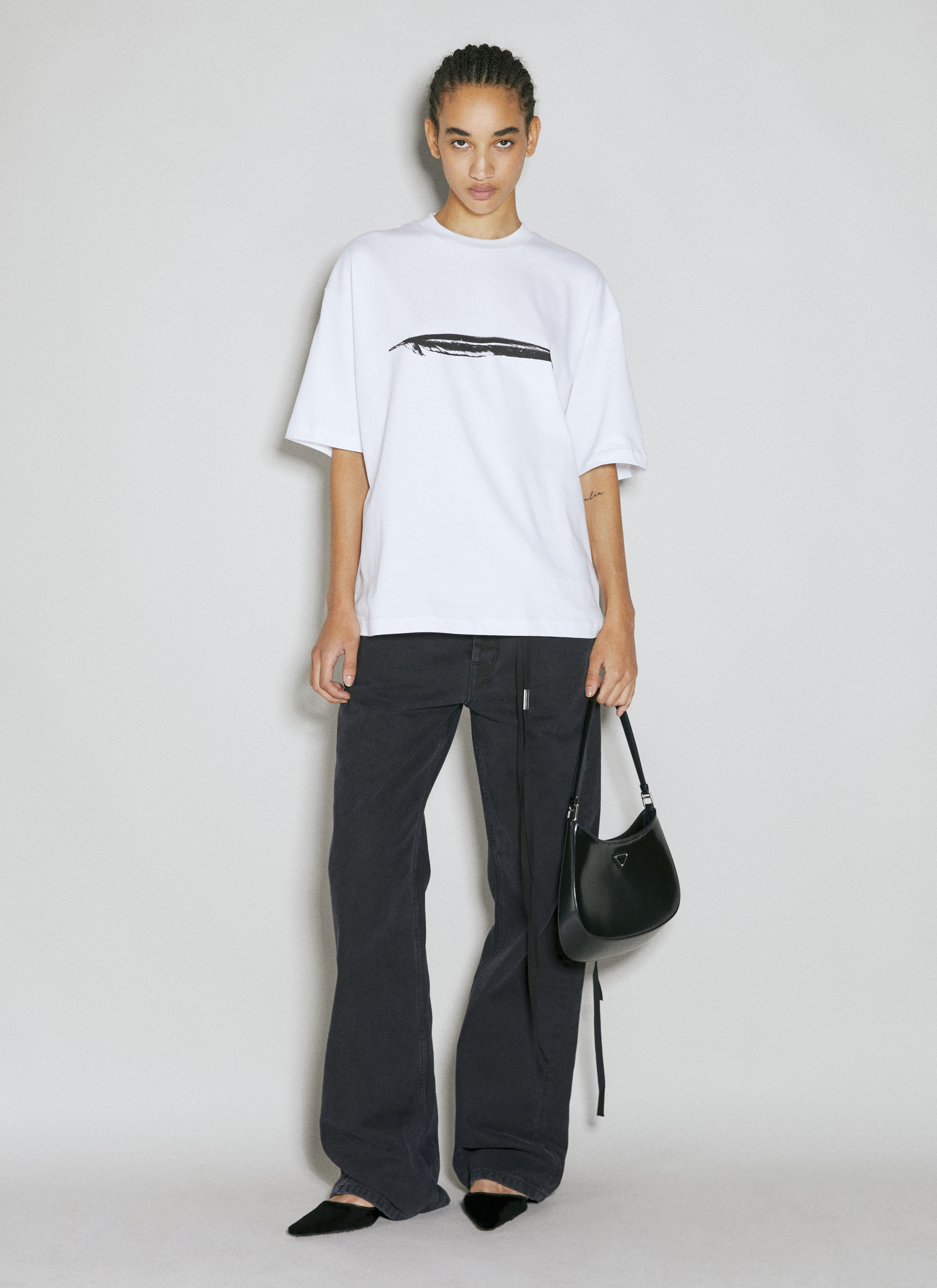 Ann Demeulemeester Women's' Marike Feather Print T-Shirt in