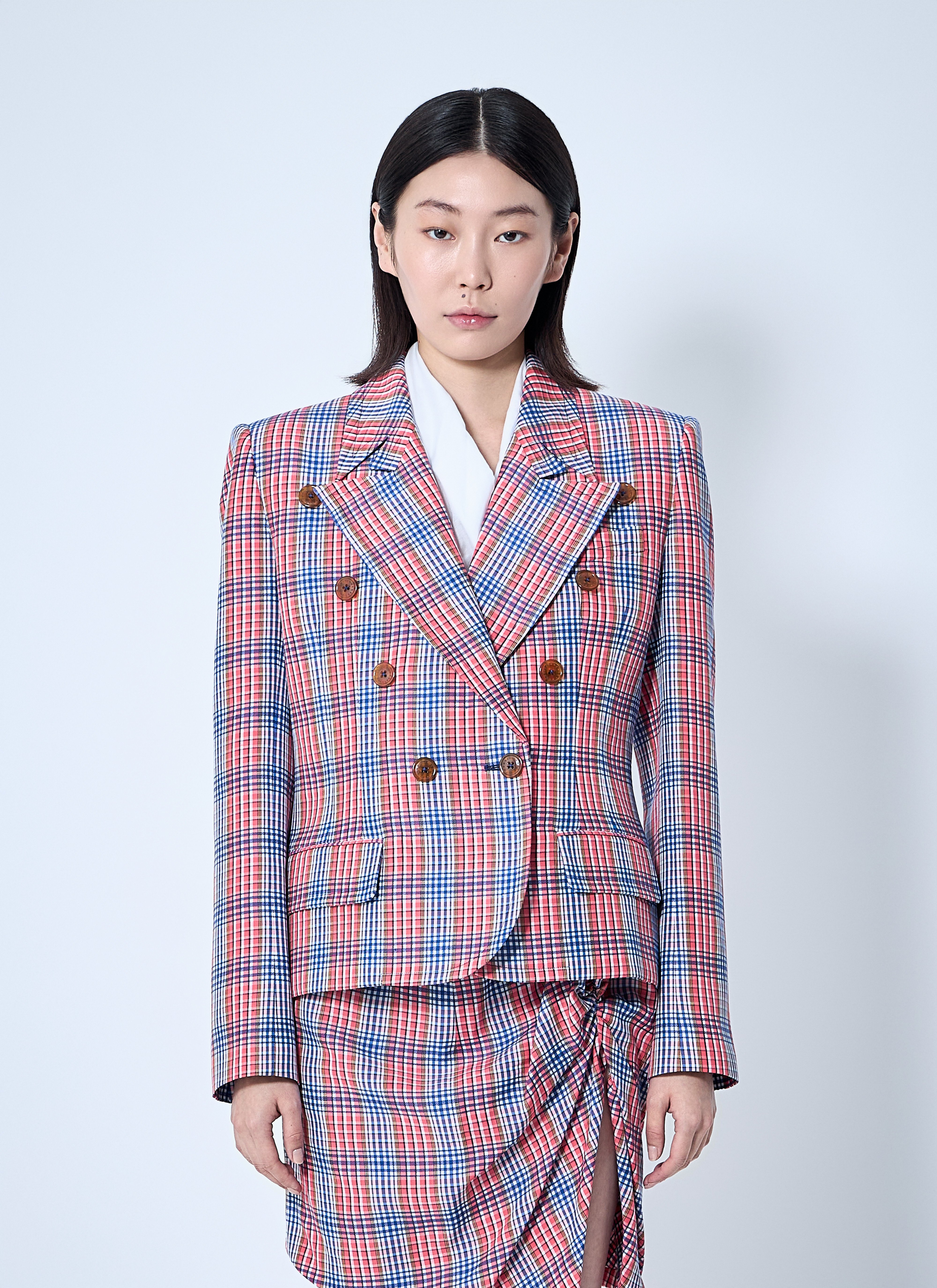 アウターその他 VIVIENNE WESTWOOD Woman Blazer Red 1401007GW0176 H203 Vivienne Westwood Red Label Cinched button front jacket