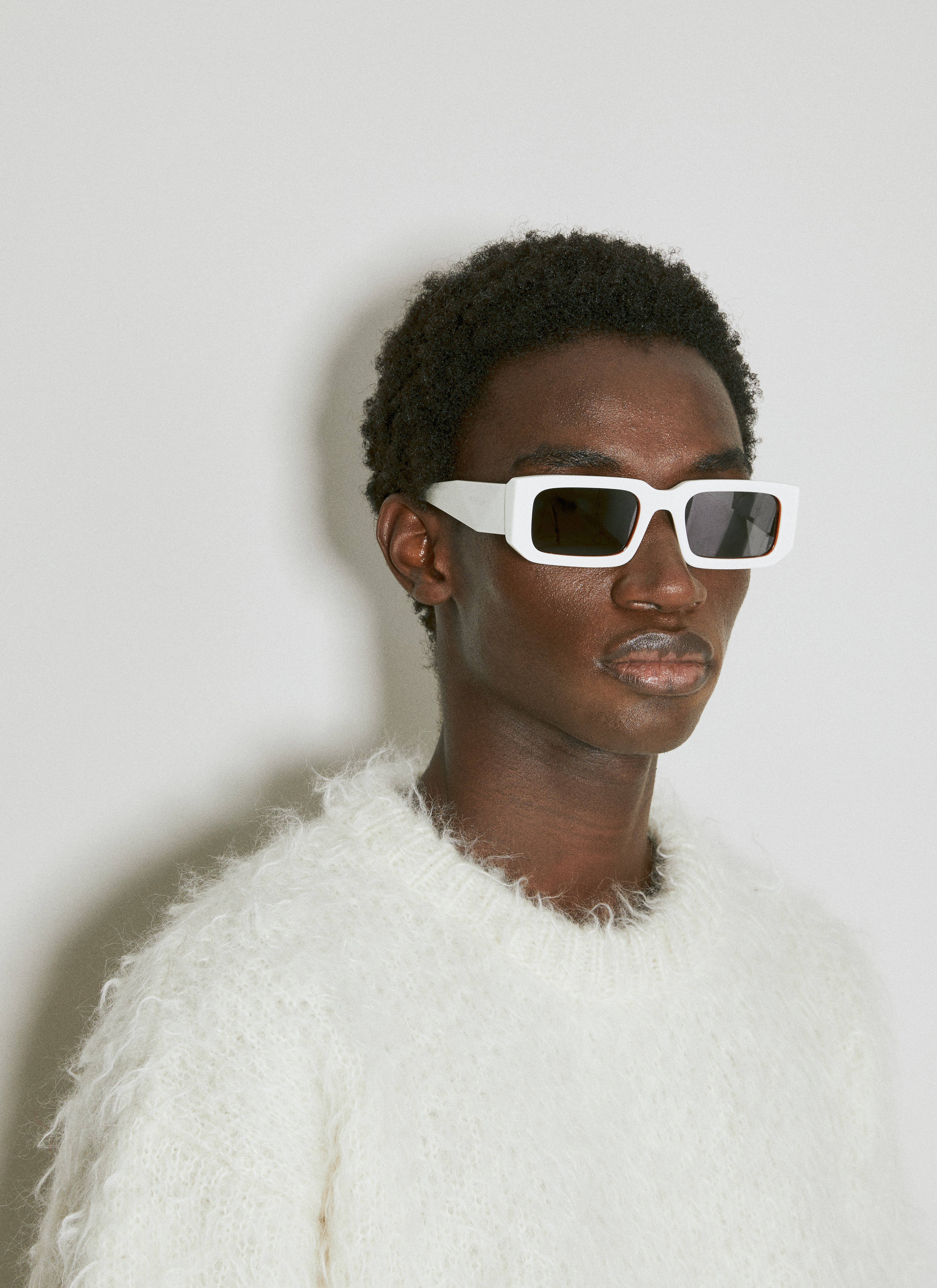 Prada Men's' Rectangular PR 06YS Sunglasses in White | LN-CC®