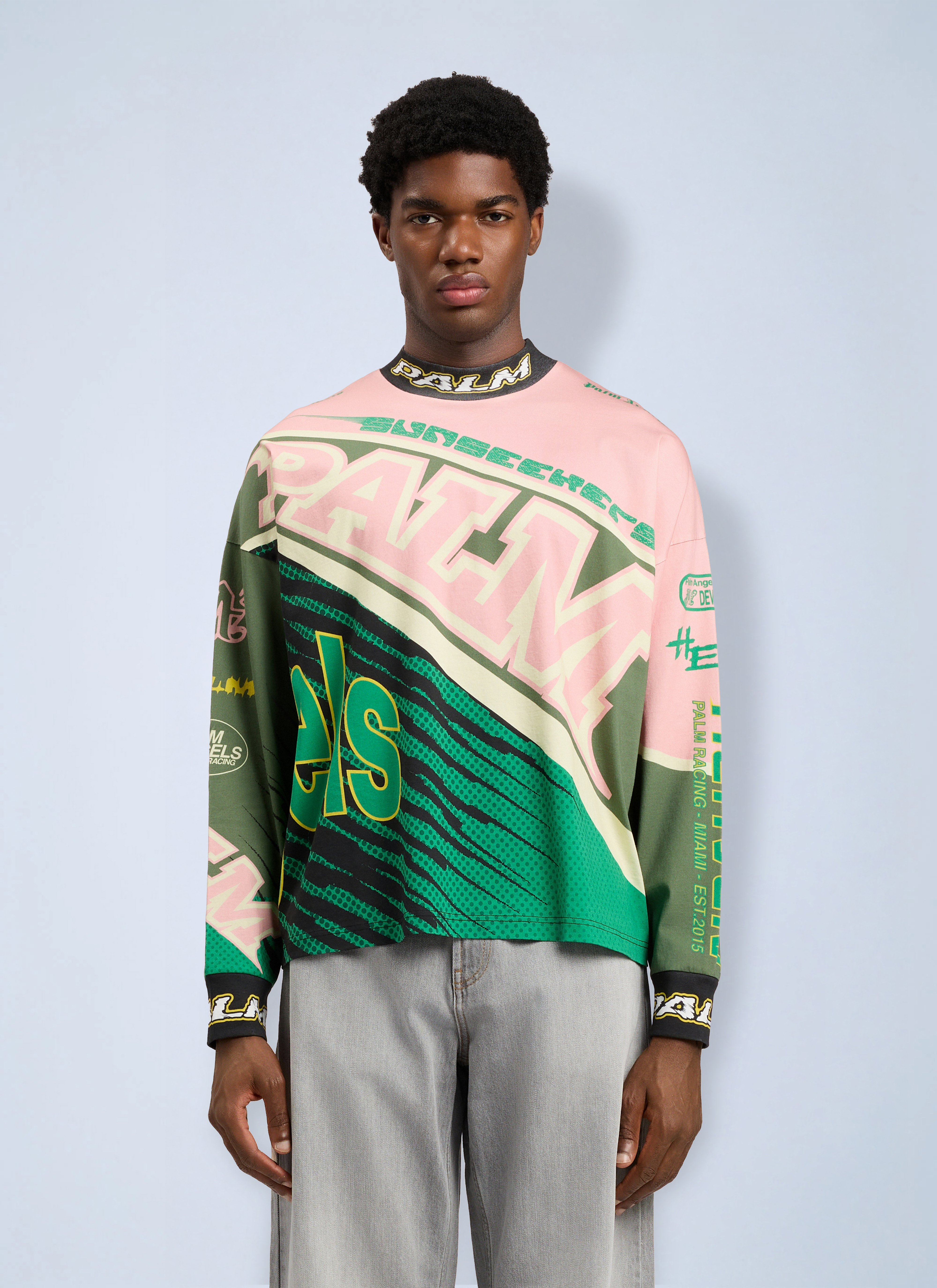 Palm Angels Palm Angels Racing Loose Long-Sleeved T-Shirt