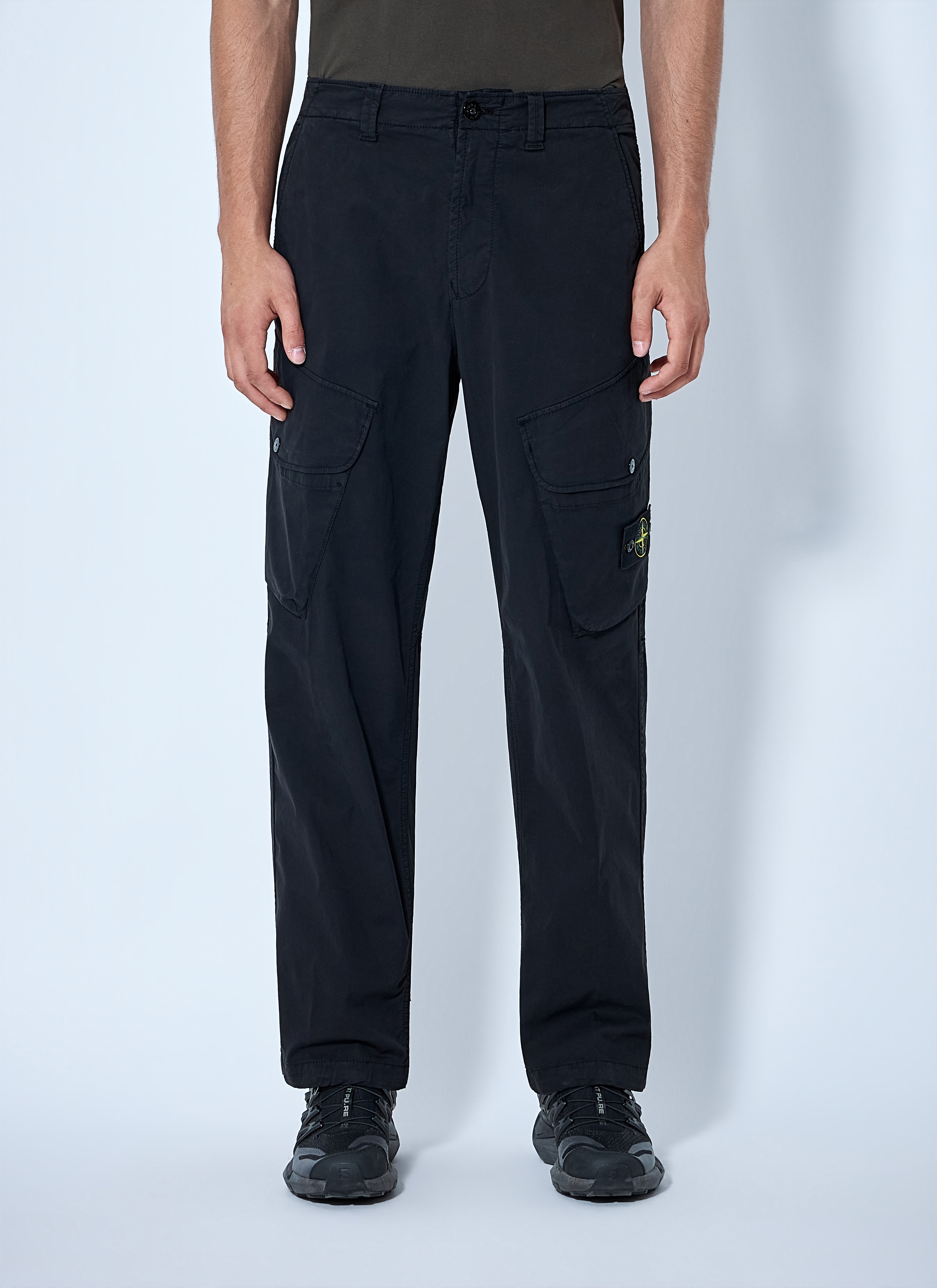 Stone Island Men's Black Utility Cargo Trousers - Man Pants 34