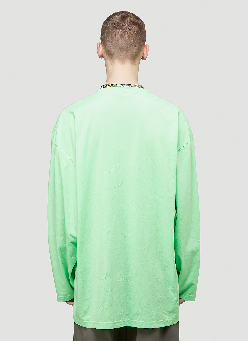 balenciaga green logo t shirt