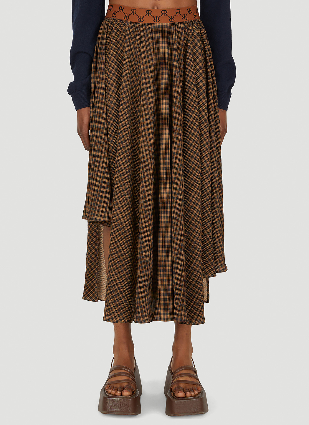 Logo Trim Check Skirt
