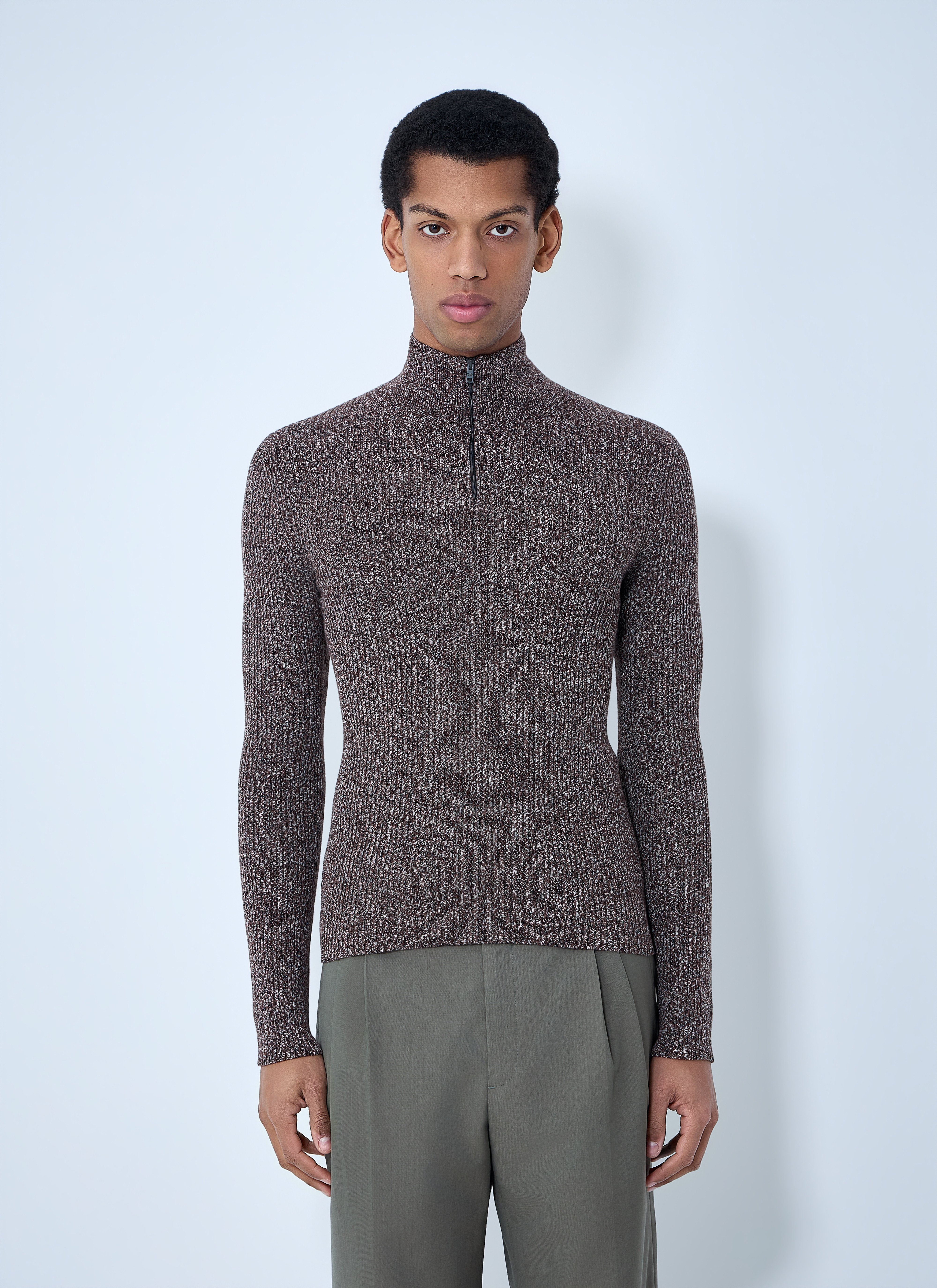 Prada Prada High Neck Zip Sweater