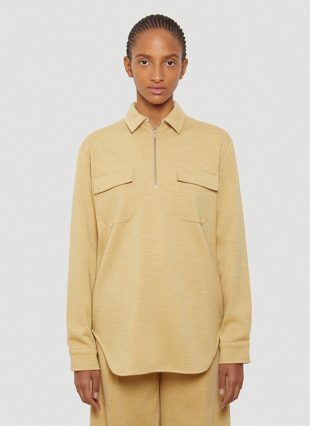 Jil Sander Women's' Half-Zip Shirt in Yellow | LN-CC®