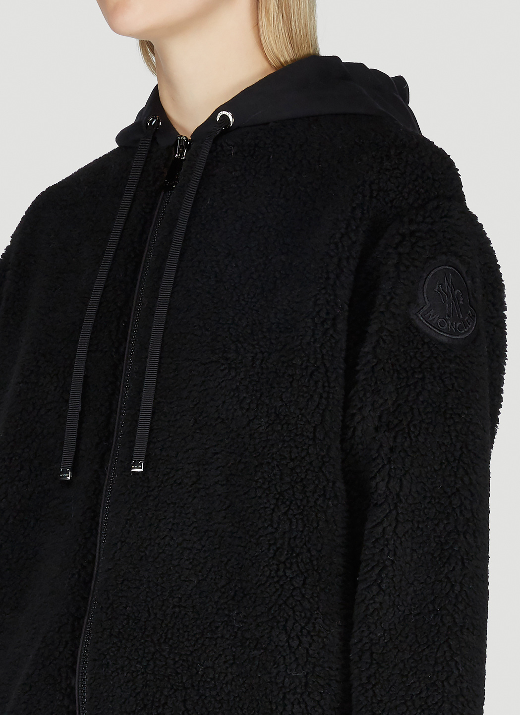 Moncler Fleece Zip-Up Sweatshirt in Black | LN-CC