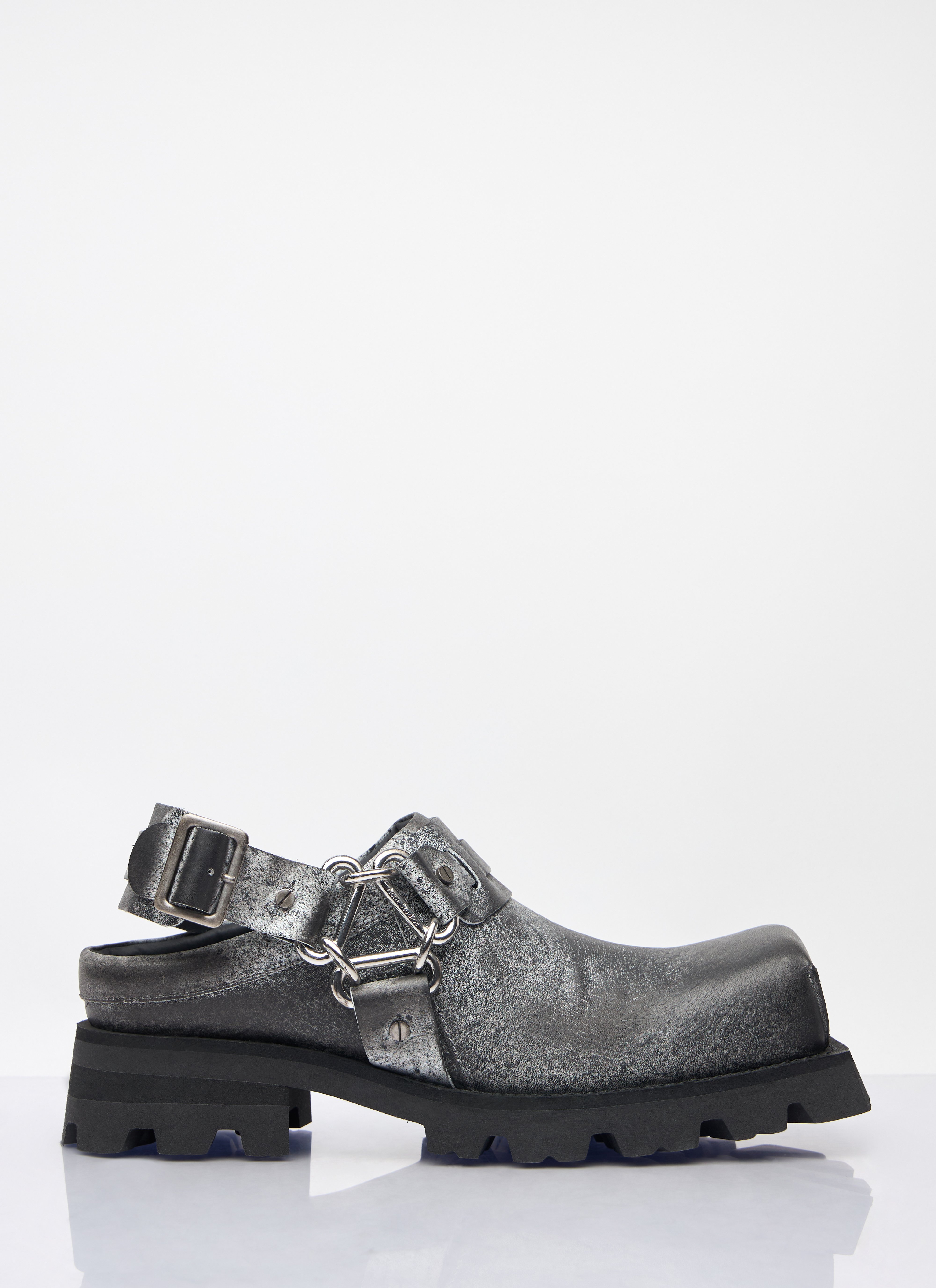 Acne Studios Men's' Leather Buckle Mules in Black | LN-CC®