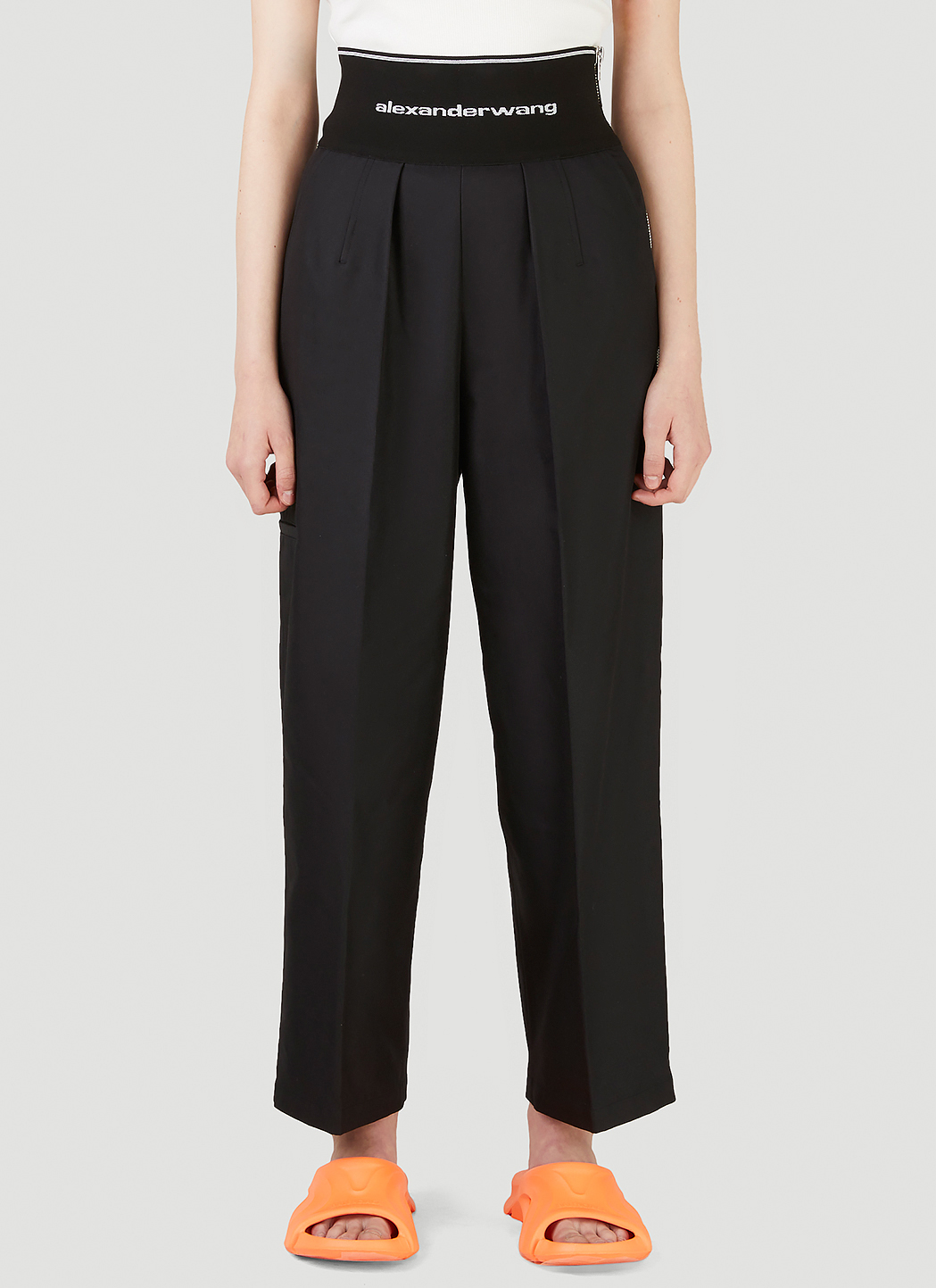 Alexander Wang Logo-Waistband Lace Panelled Leggings - ShopStyle