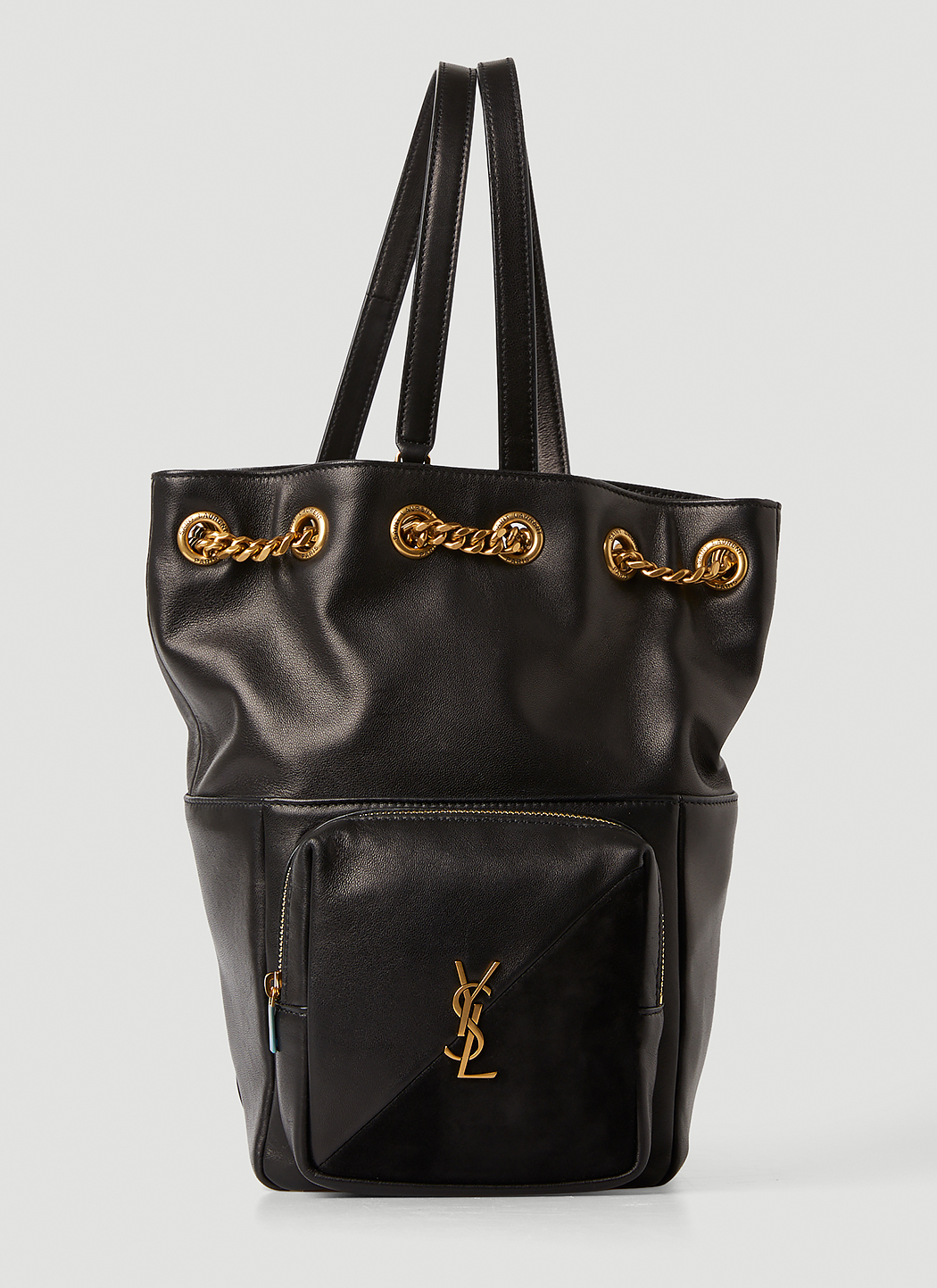 Saint Laurent Teddy Bucket Bag Black Leather