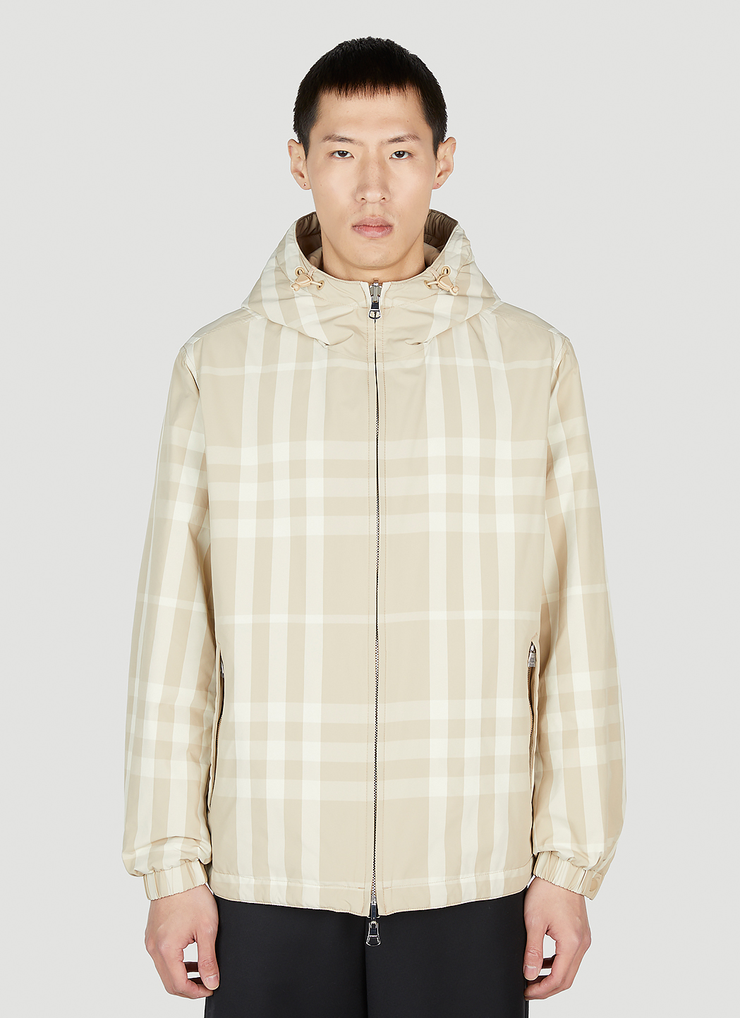 Burberry 男士双面Stanford 格纹衬垫夹克在米色| LN-CC®