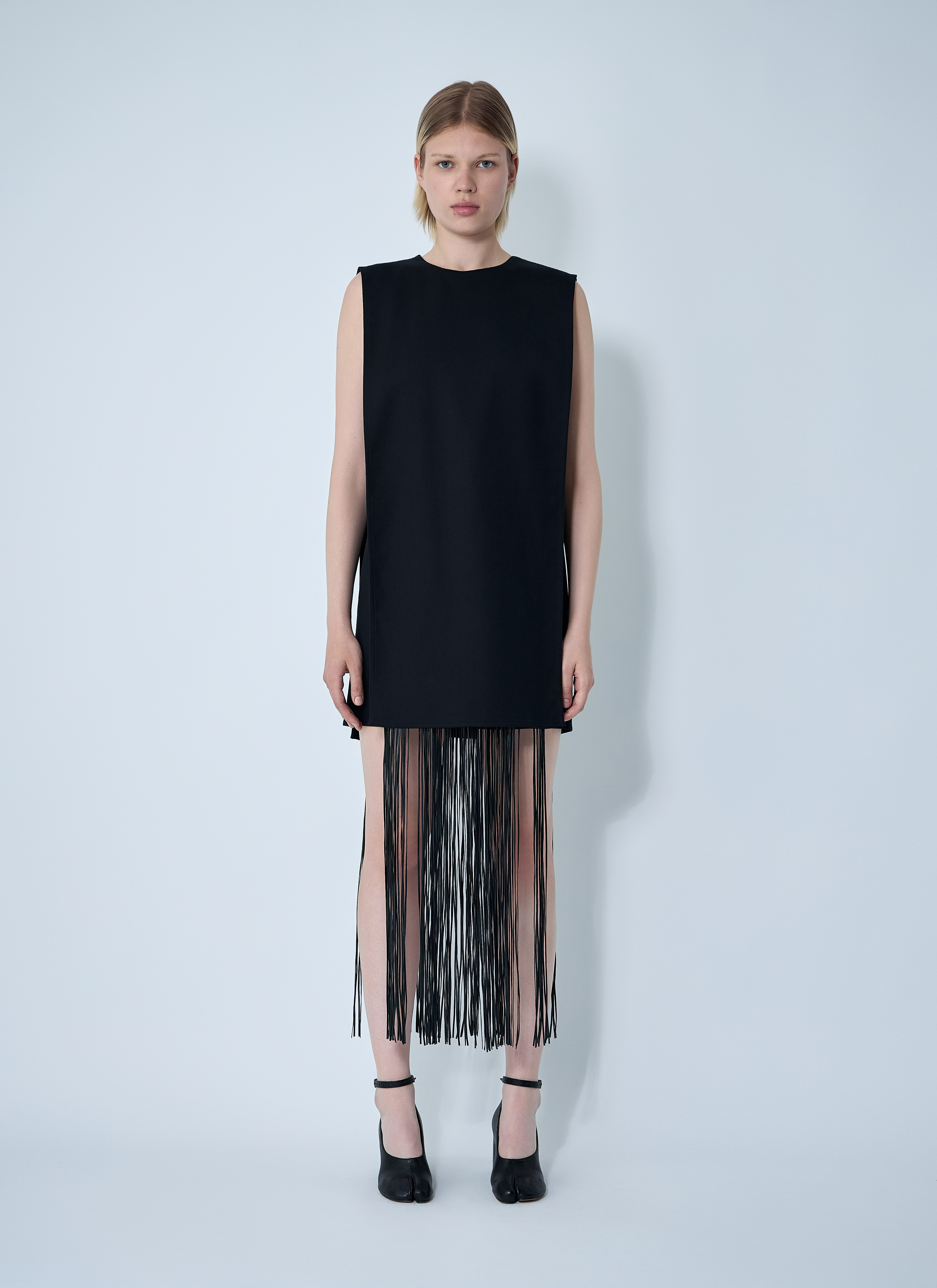 SPORTMAX FINNICIフリンジ ミディドレス Sportmax Women's' Finnici Fringe Midi Dress in Black | LN-CC®