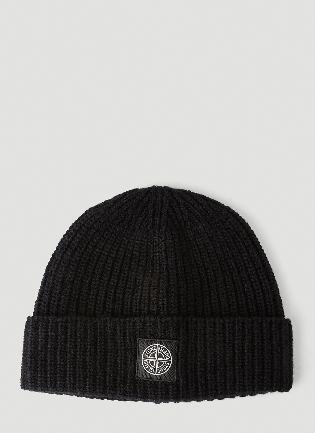 Stone Island Men's LogoPatch Beanie Hat in Black LNCC